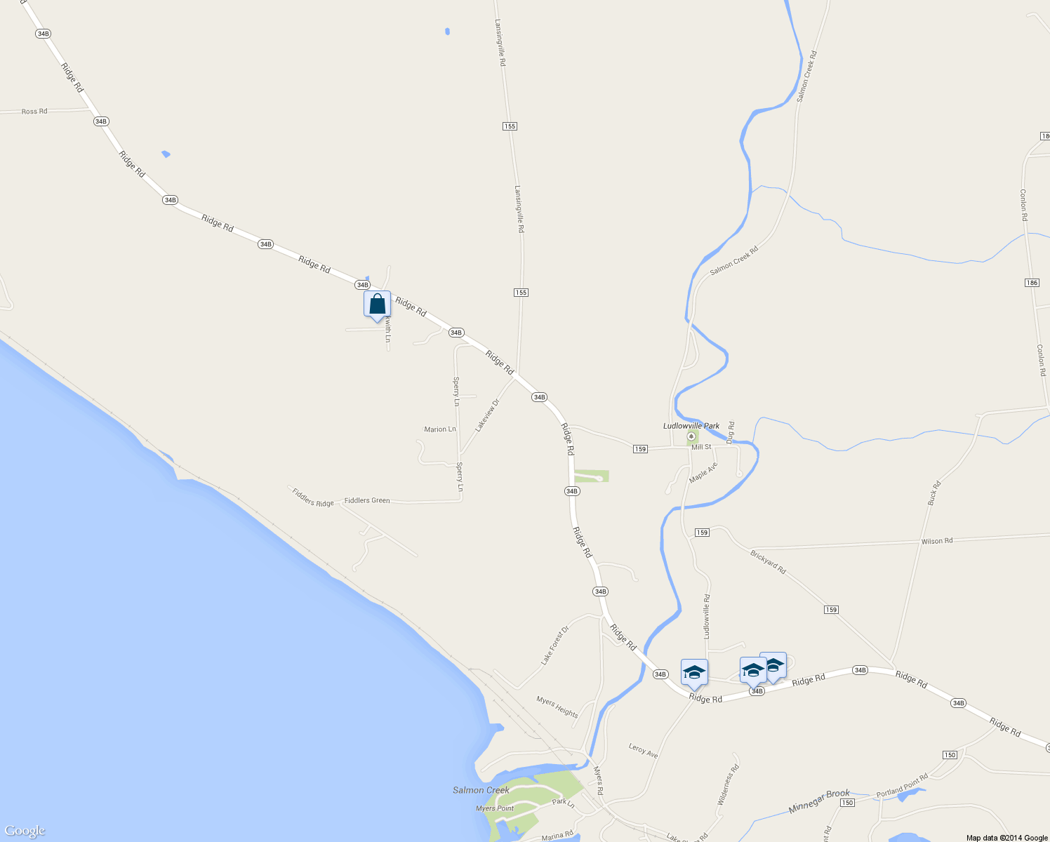 map of restaurants, bars, coffee shops, grocery stores, and more near 559 Ridge Rd in Lansing