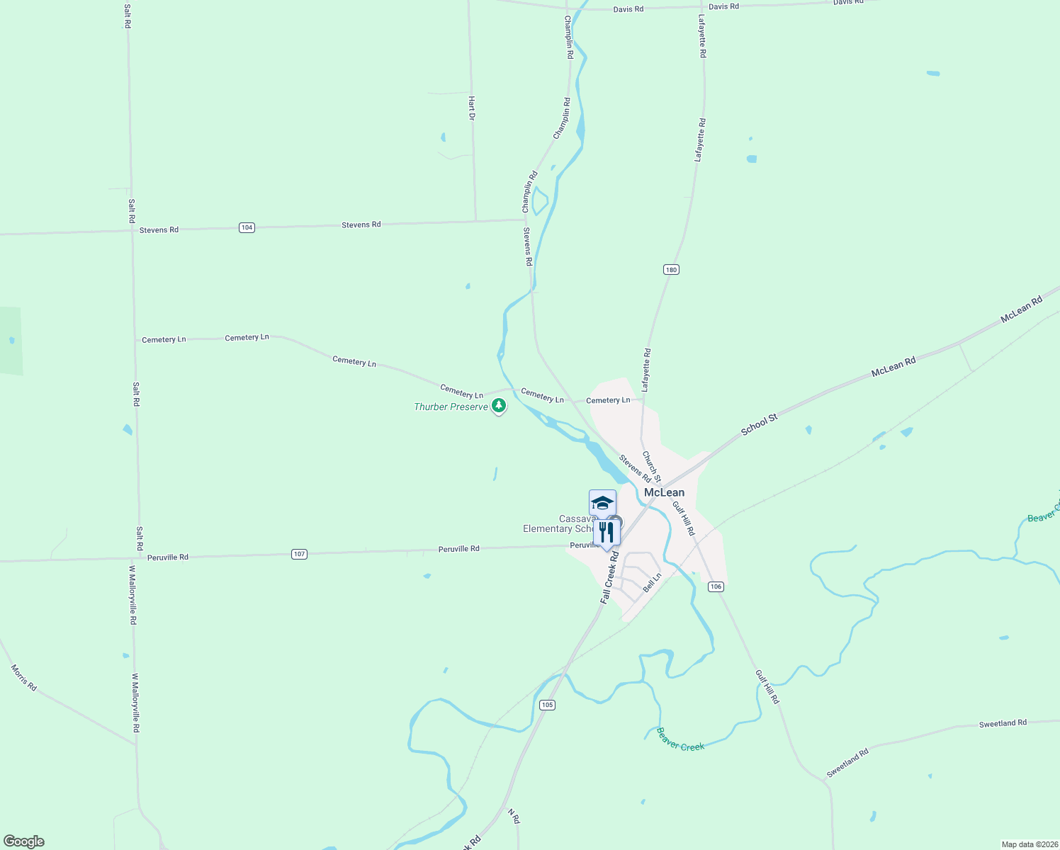 map of restaurants, bars, coffee shops, grocery stores, and more near 87 Cemetery Ln in Freeville