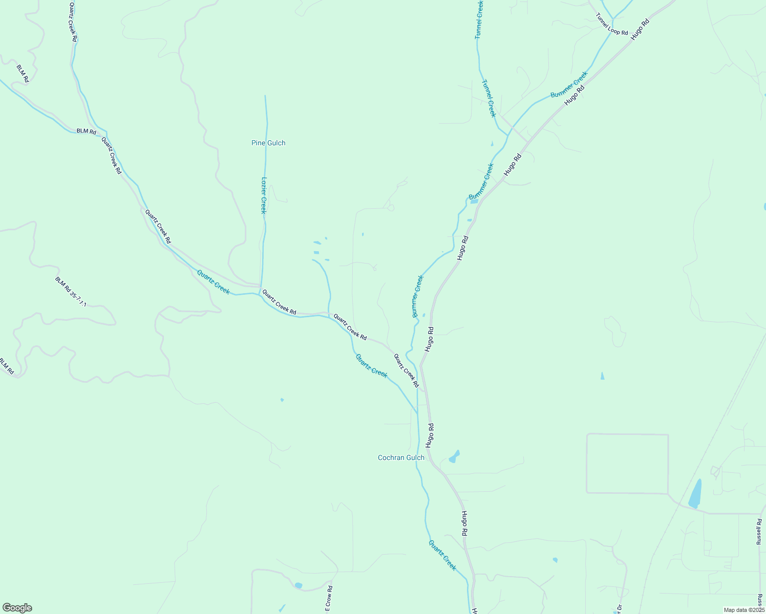 map of restaurants, bars, coffee shops, grocery stores, and more near 3401 Quartz Creek Road in Merlin