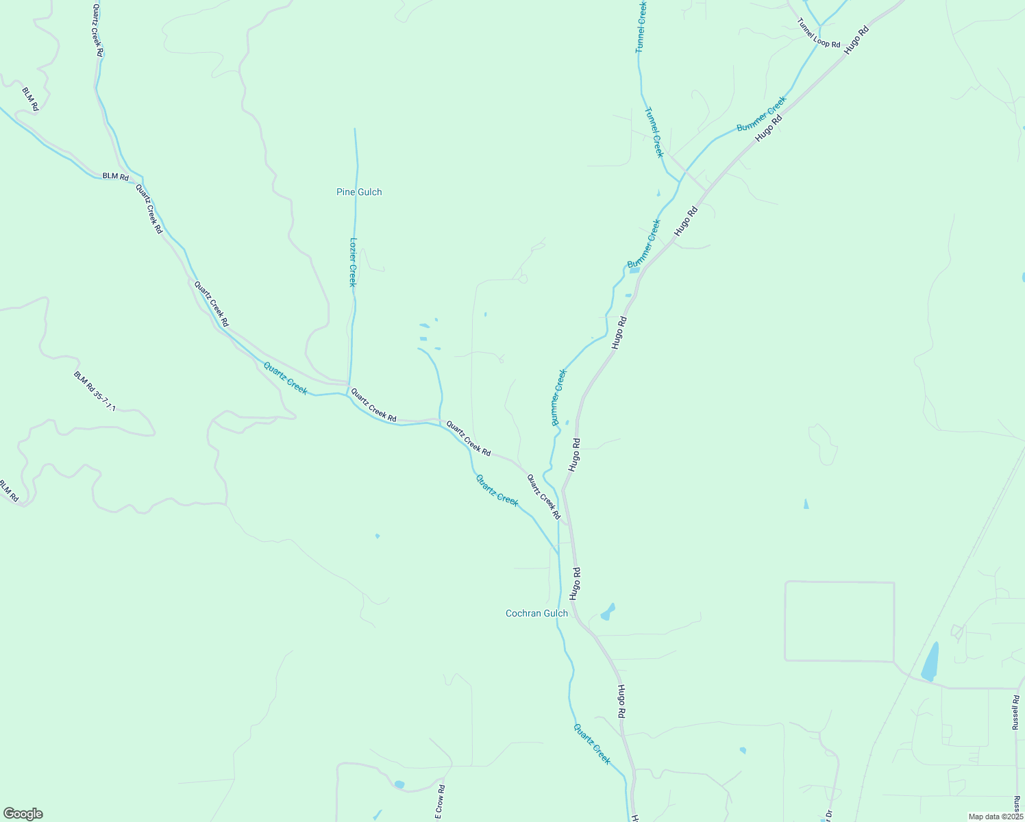 map of restaurants, bars, coffee shops, grocery stores, and more near 3401 Quartz Creek Road in Merlin