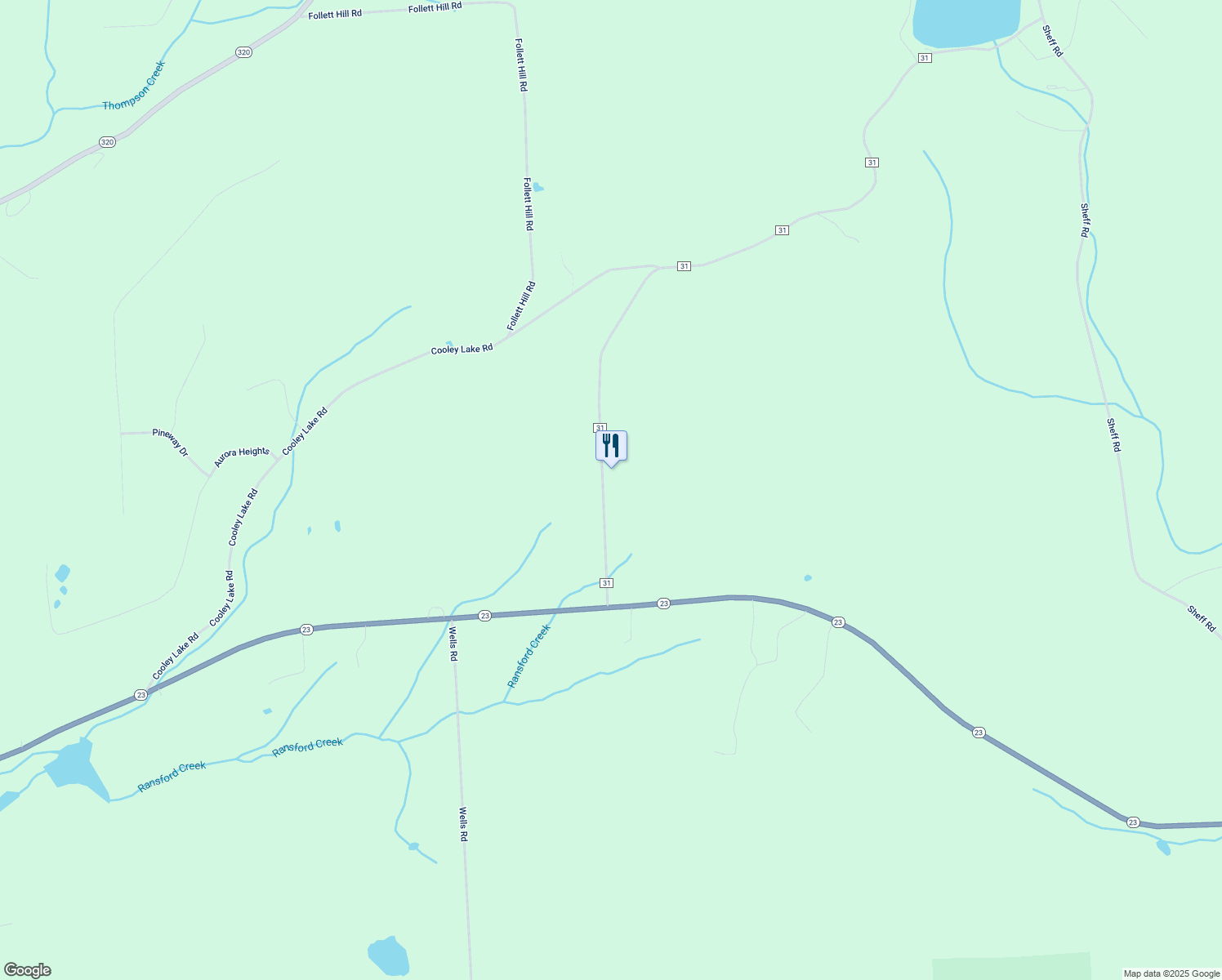 map of restaurants, bars, coffee shops, grocery stores, and more near 162 County Road 31 in Norwich