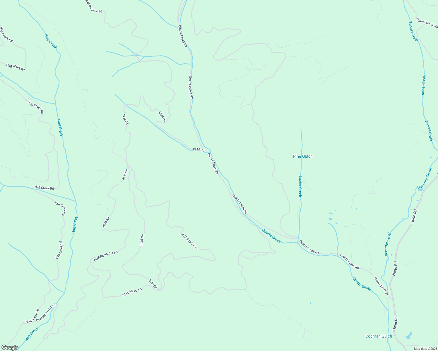 map of restaurants, bars, coffee shops, grocery stores, and more near 4281-4425 Quartz Creek Road in Merlin