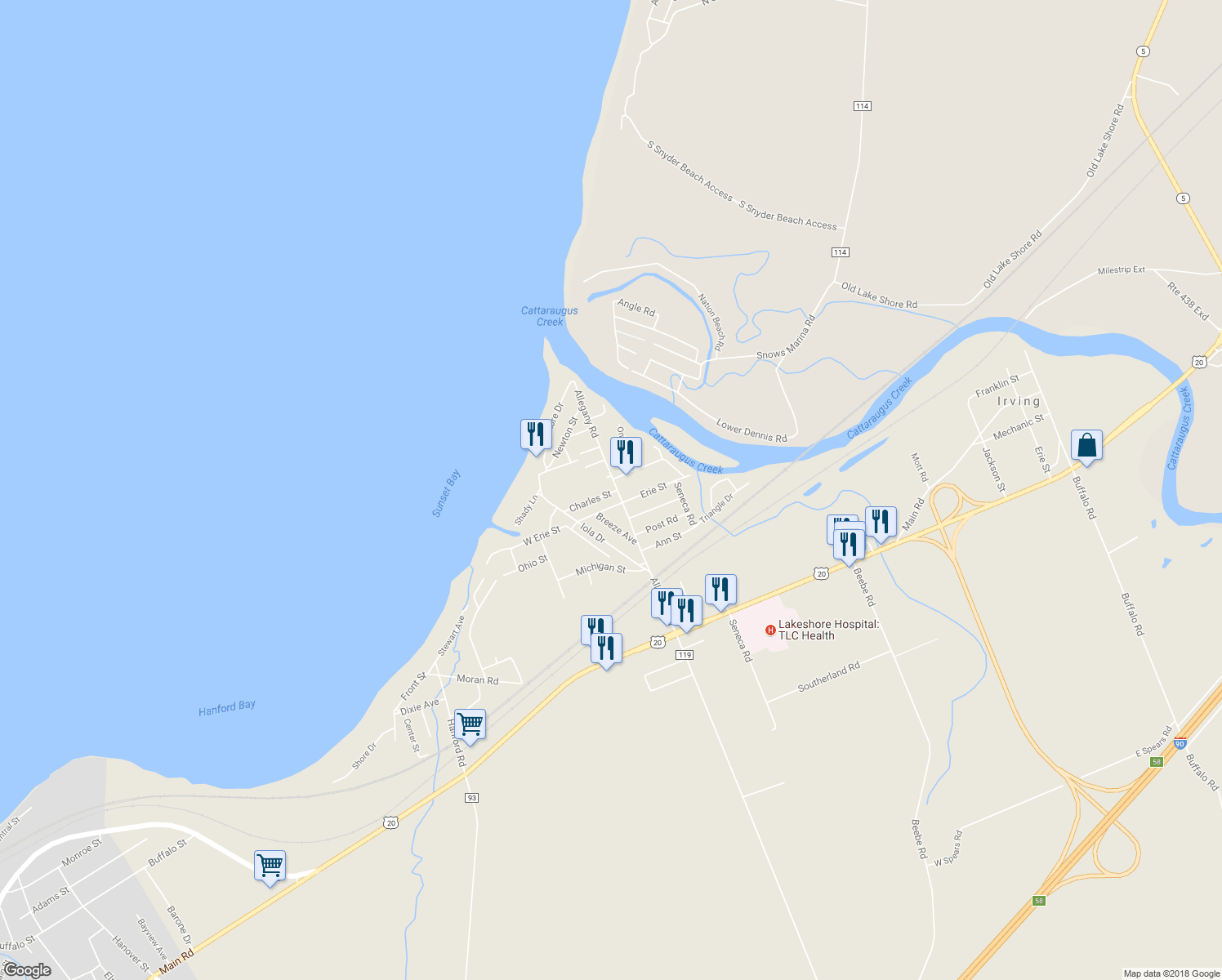 map of restaurants, bars, coffee shops, grocery stores, and more near 12865 Allegany Road in Irving