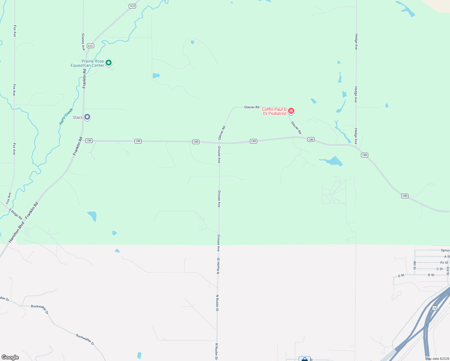 map of restaurants, bars, coffee shops, grocery stores, and more near 33500-33510 Grouse Avenue in Sioux City