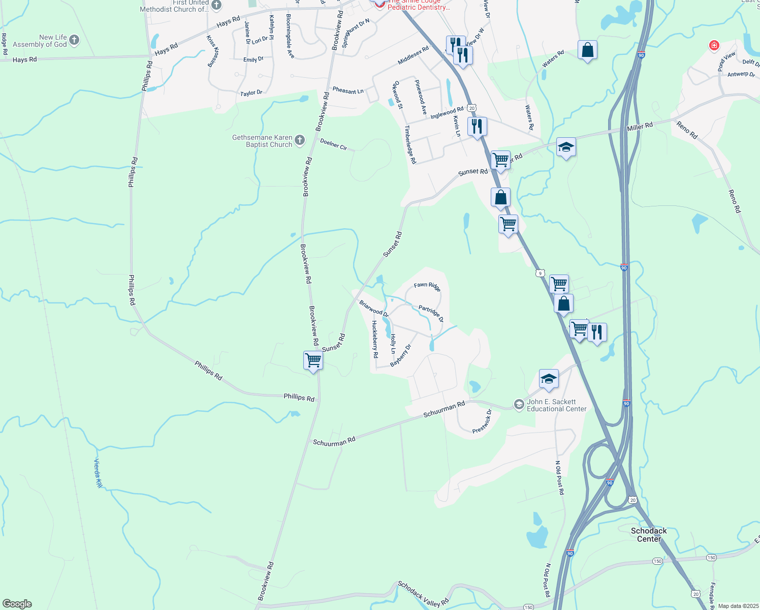 map of restaurants, bars, coffee shops, grocery stores, and more near 8 Briarwood Drive in Castleton-on-Hudson