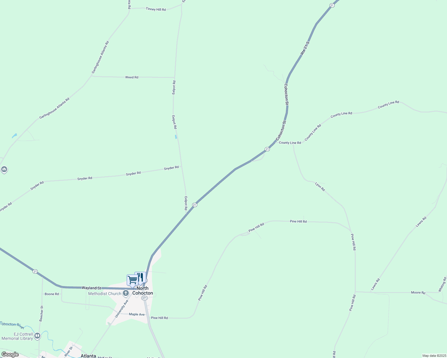 map of restaurants, bars, coffee shops, grocery stores, and more near 4592 Naples Street in Atlanta