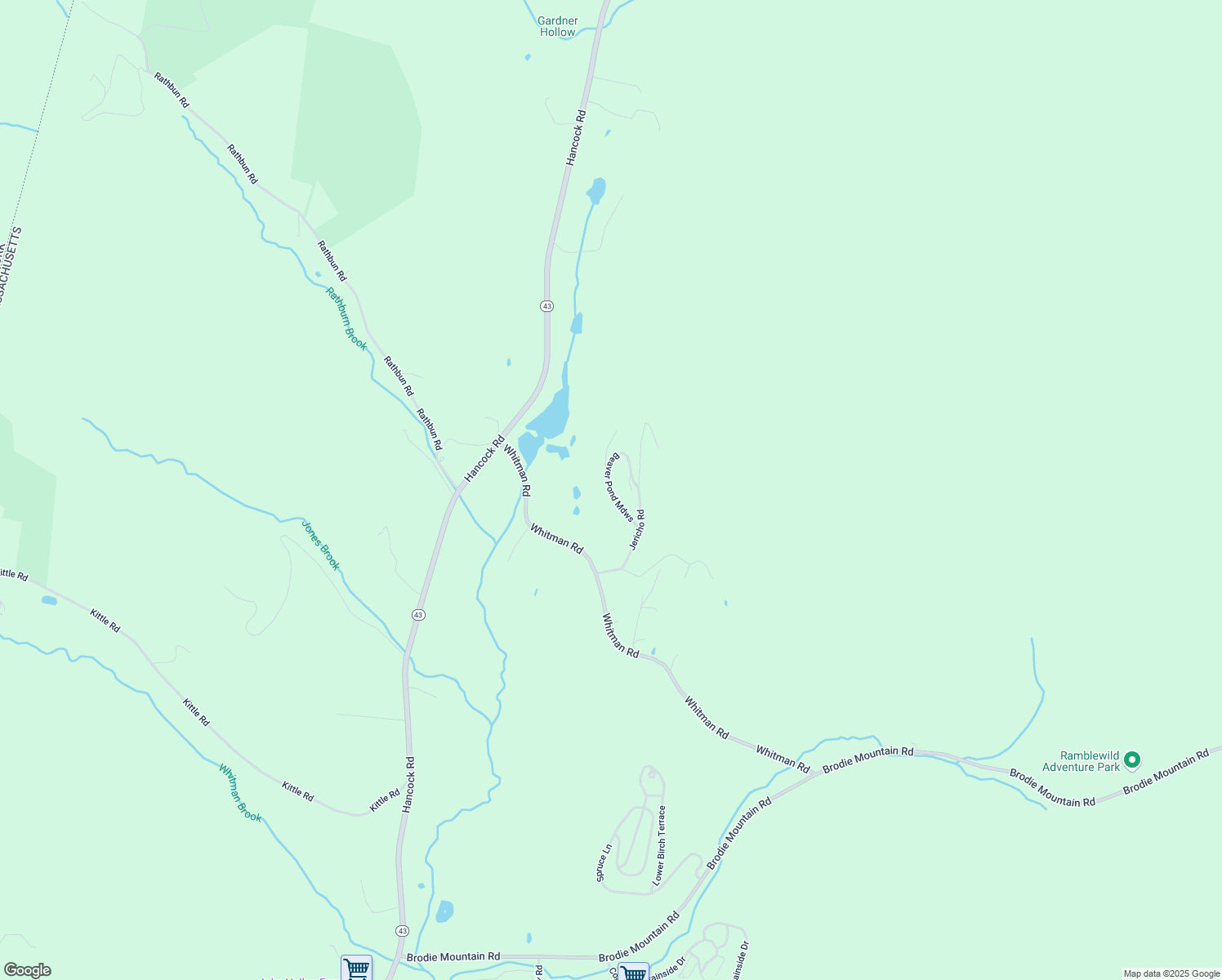 map of restaurants, bars, coffee shops, grocery stores, and more near 138 Jericho Road in Williamstown