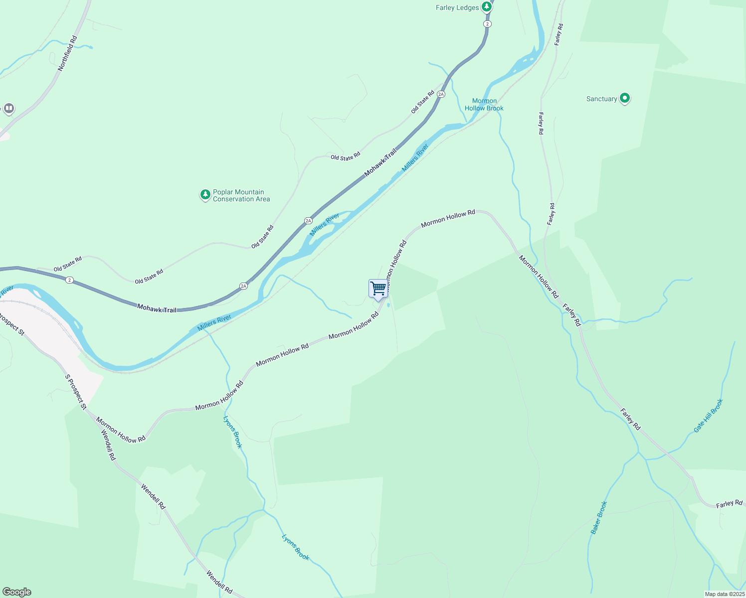 map of restaurants, bars, coffee shops, grocery stores, and more near 146 Mormon Hollow Road in Wendell
