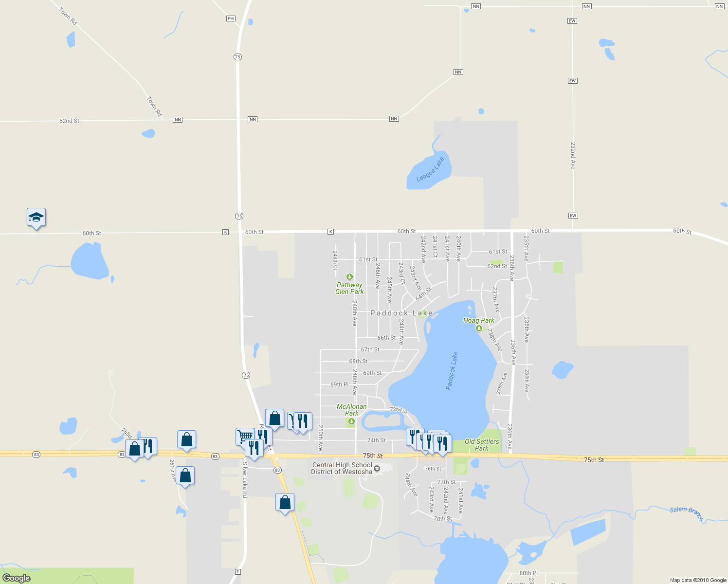 map of restaurants, bars, coffee shops, grocery stores, and more near 6312 247th Avenue in Salem