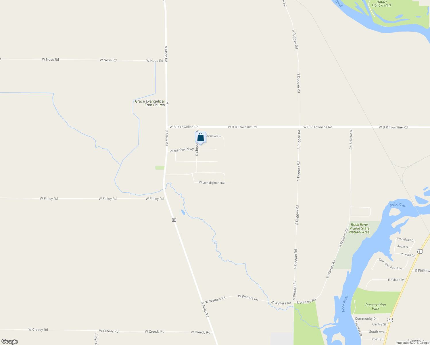 map of restaurants, bars, coffee shops, grocery stores, and more near 3285 West Creek View Parkway in Beloit