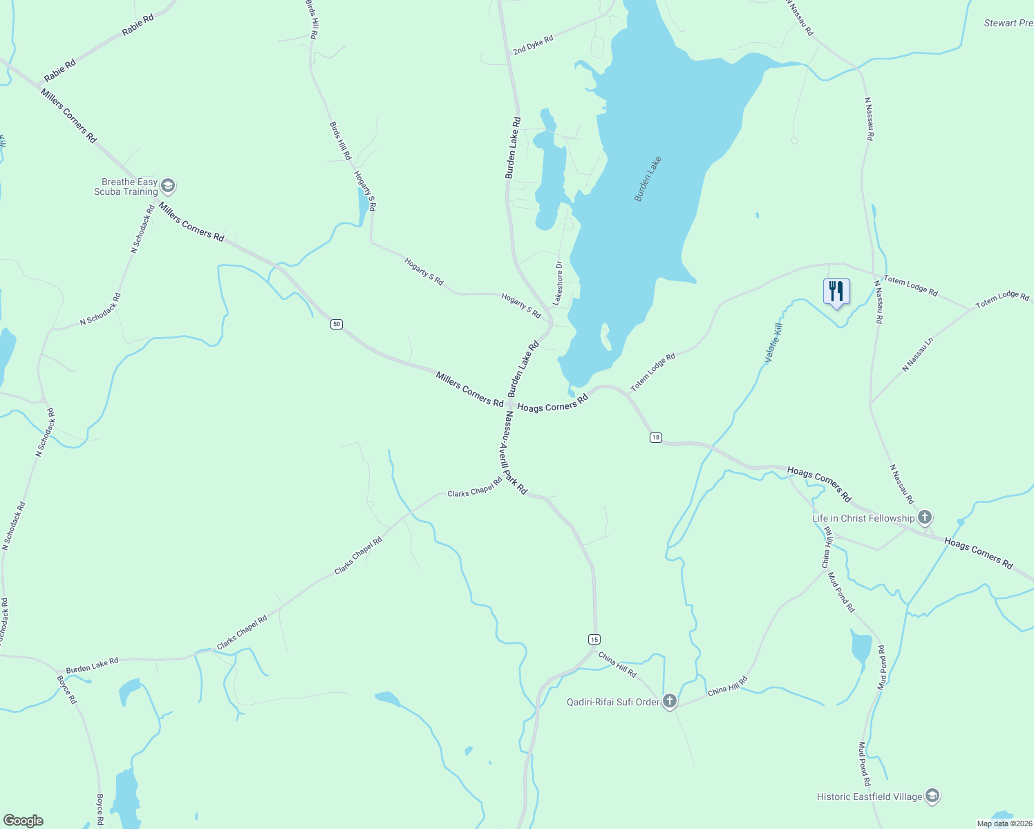 map of restaurants, bars, coffee shops, grocery stores, and more near 705 Hoags Corners Road in Nassau