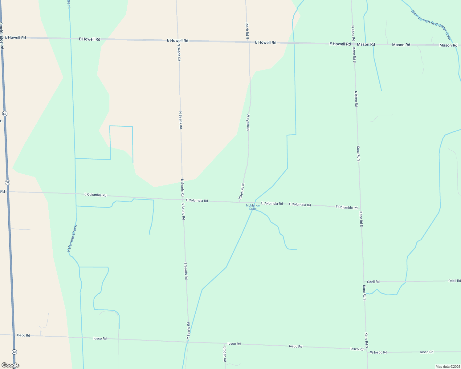 map of restaurants, bars, coffee shops, grocery stores, and more near 69 Risch Road North in Webberville