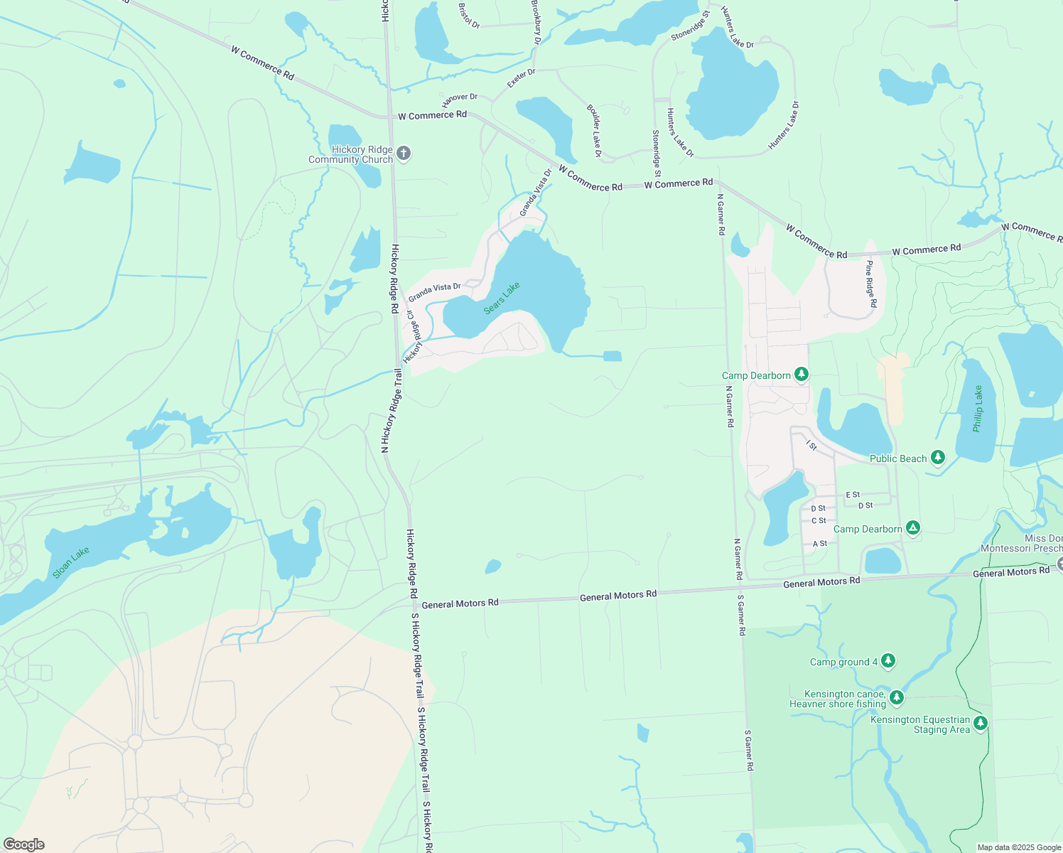 map of restaurants, bars, coffee shops, grocery stores, and more near 2929 Wildemere Drive in Milford Charter Township