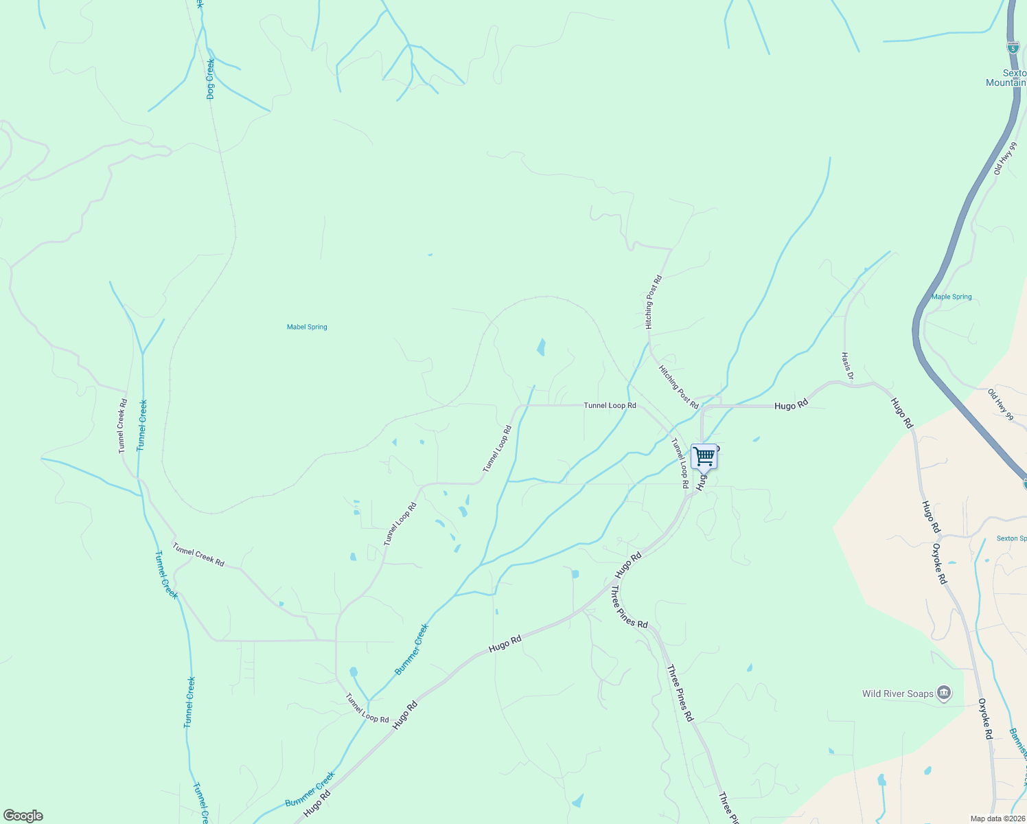 map of restaurants, bars, coffee shops, grocery stores, and more near 6380 Tunnel Loop Road in Grants Pass