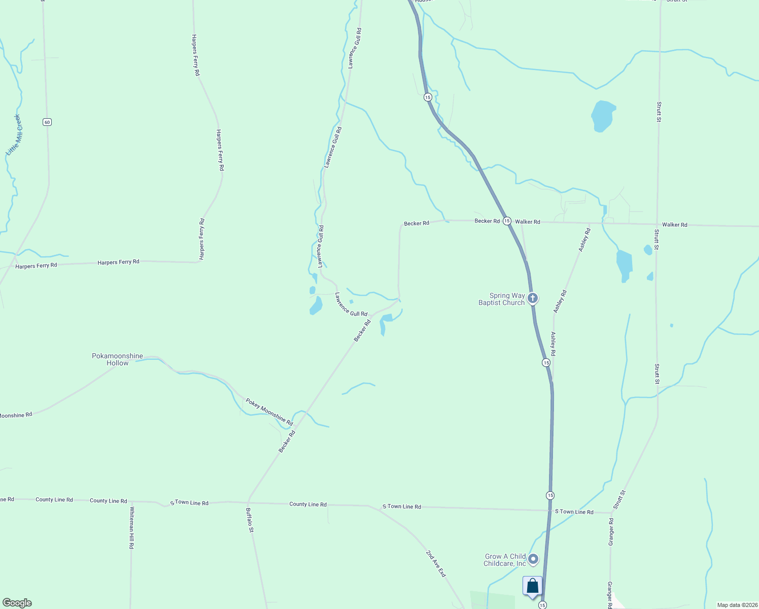 map of restaurants, bars, coffee shops, grocery stores, and more near 8975 Becker Road in Wayland