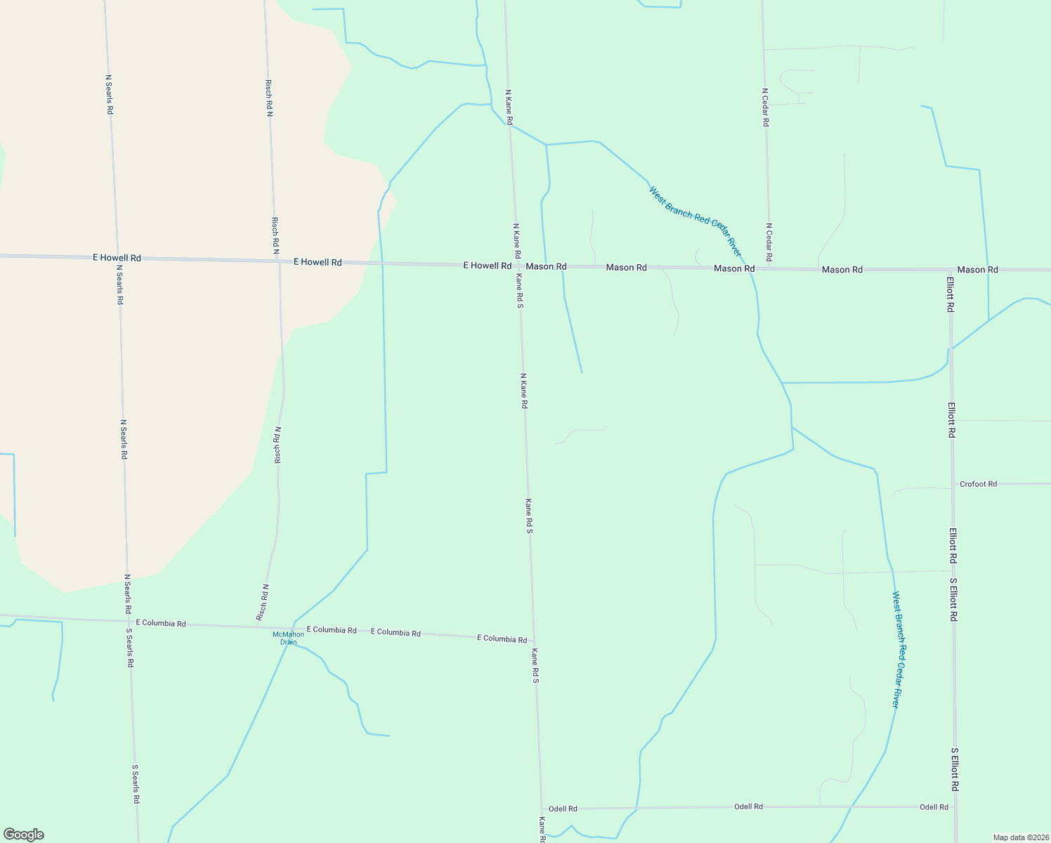 map of restaurants, bars, coffee shops, grocery stores, and more near 91 Kane Road South in Webberville