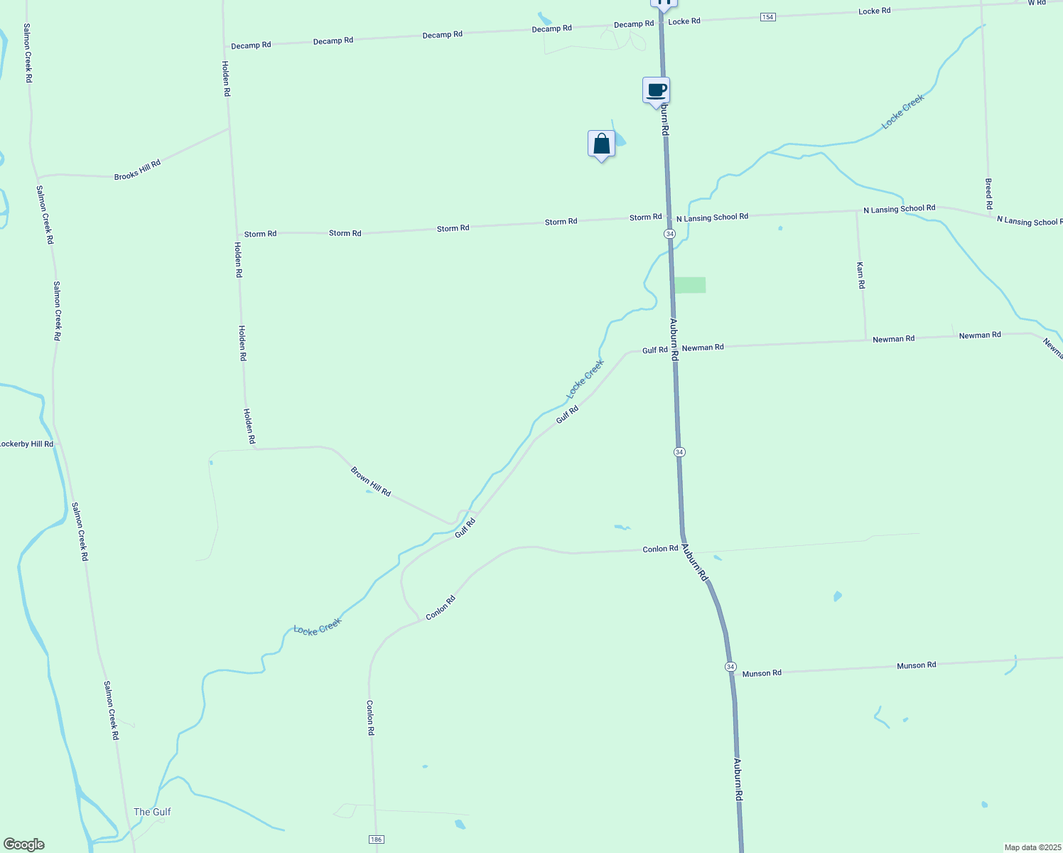 map of restaurants, bars, coffee shops, grocery stores, and more near 100 Gulf Road in Lansing