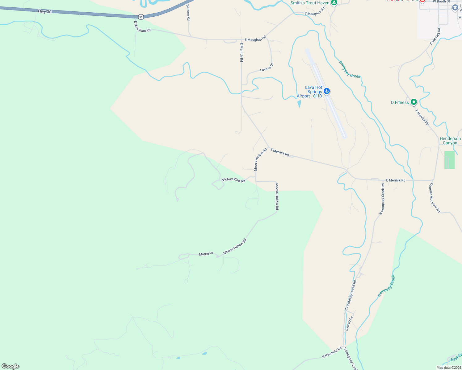 map of restaurants, bars, coffee shops, grocery stores, and more near 8925 Victory View Road in Lava Hot Springs