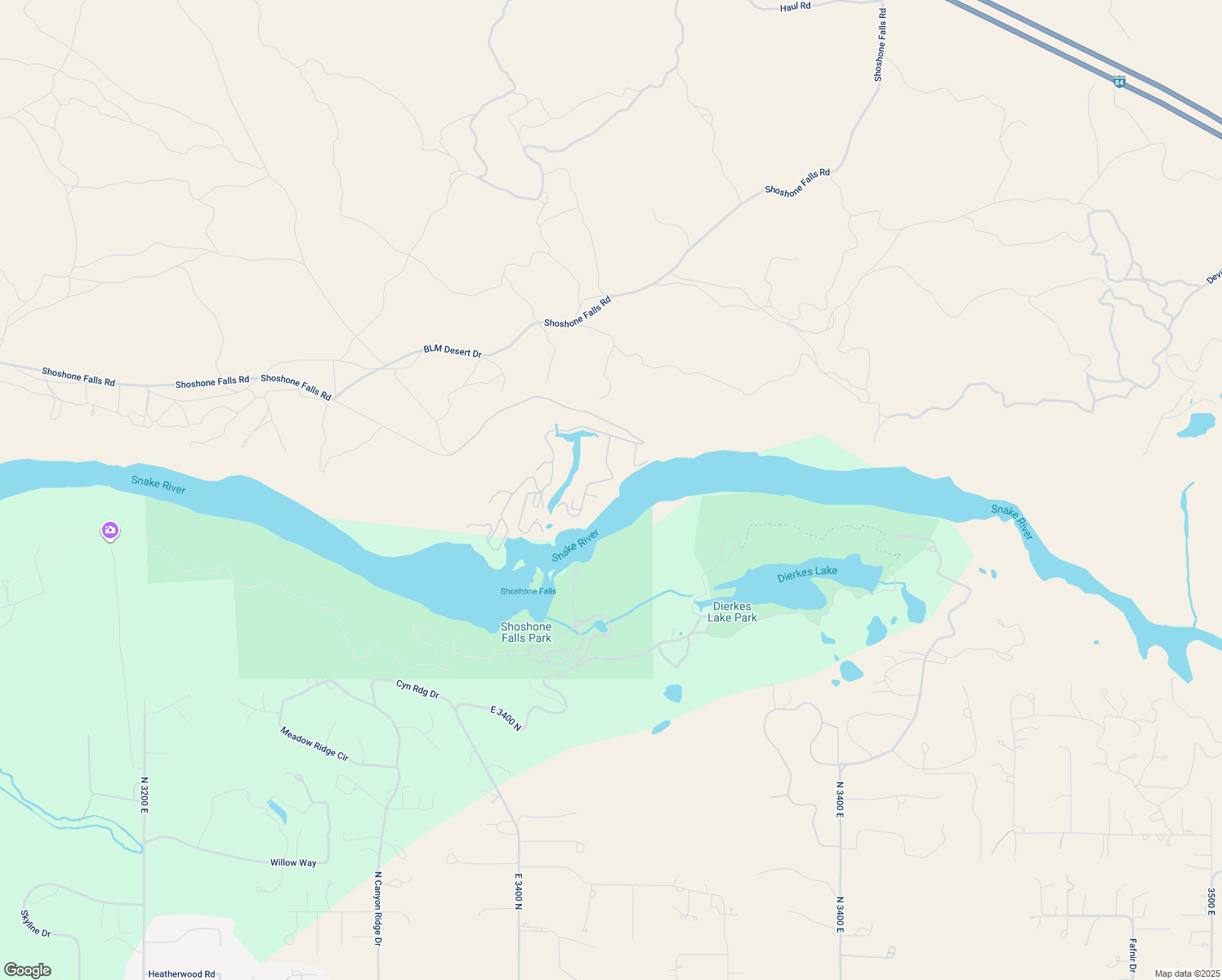 map of restaurants, bars, coffee shops, grocery stores, and more near 806 River View Drive in Twin Falls