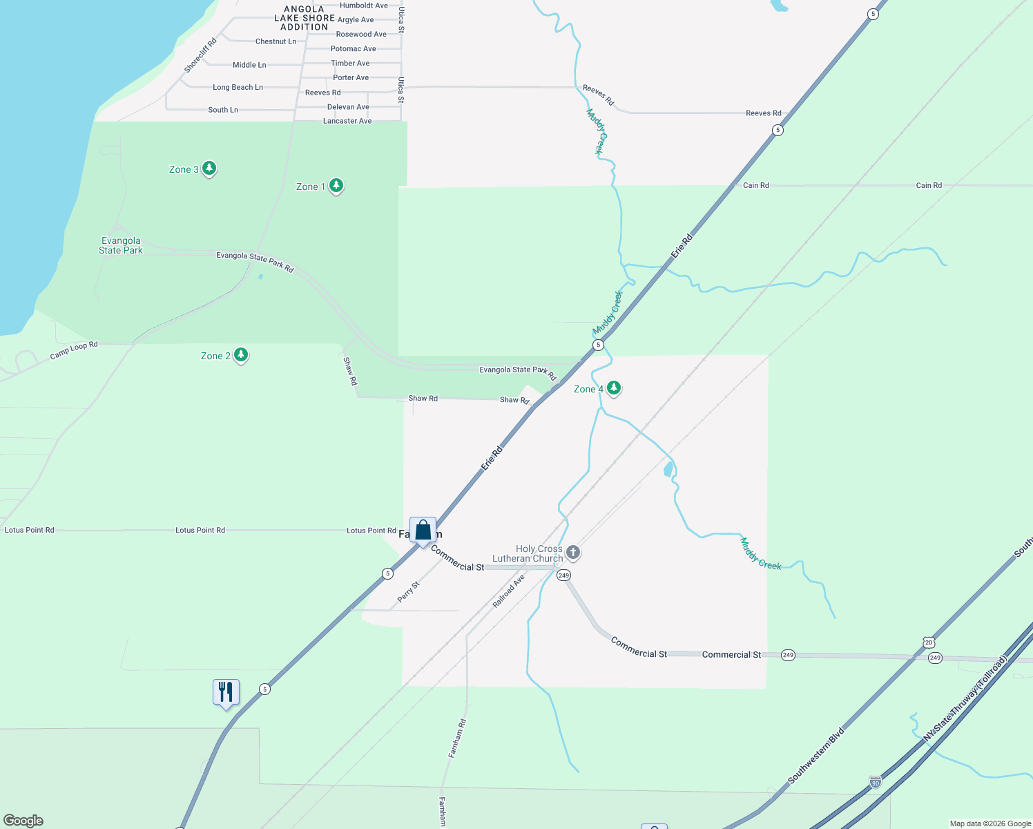 map of restaurants, bars, coffee shops, grocery stores, and more near 10402 Erie Road in Irving