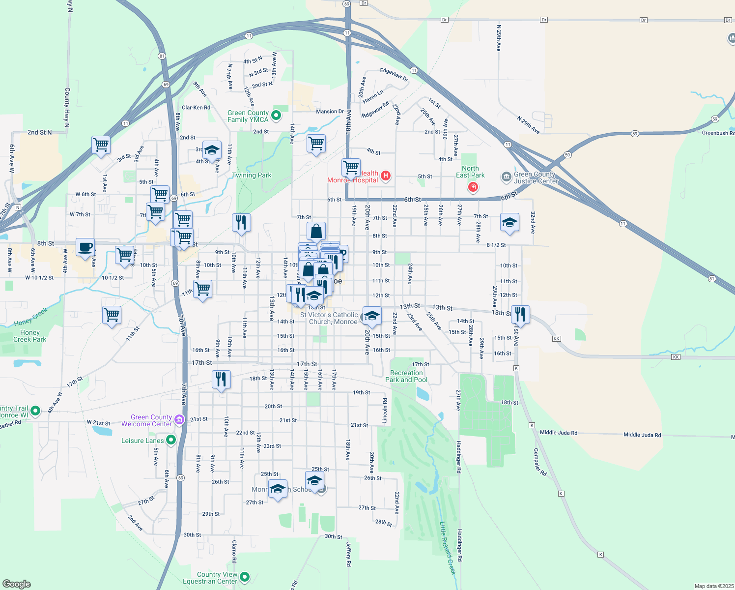 12th Street, Monroe WI Walk Score
