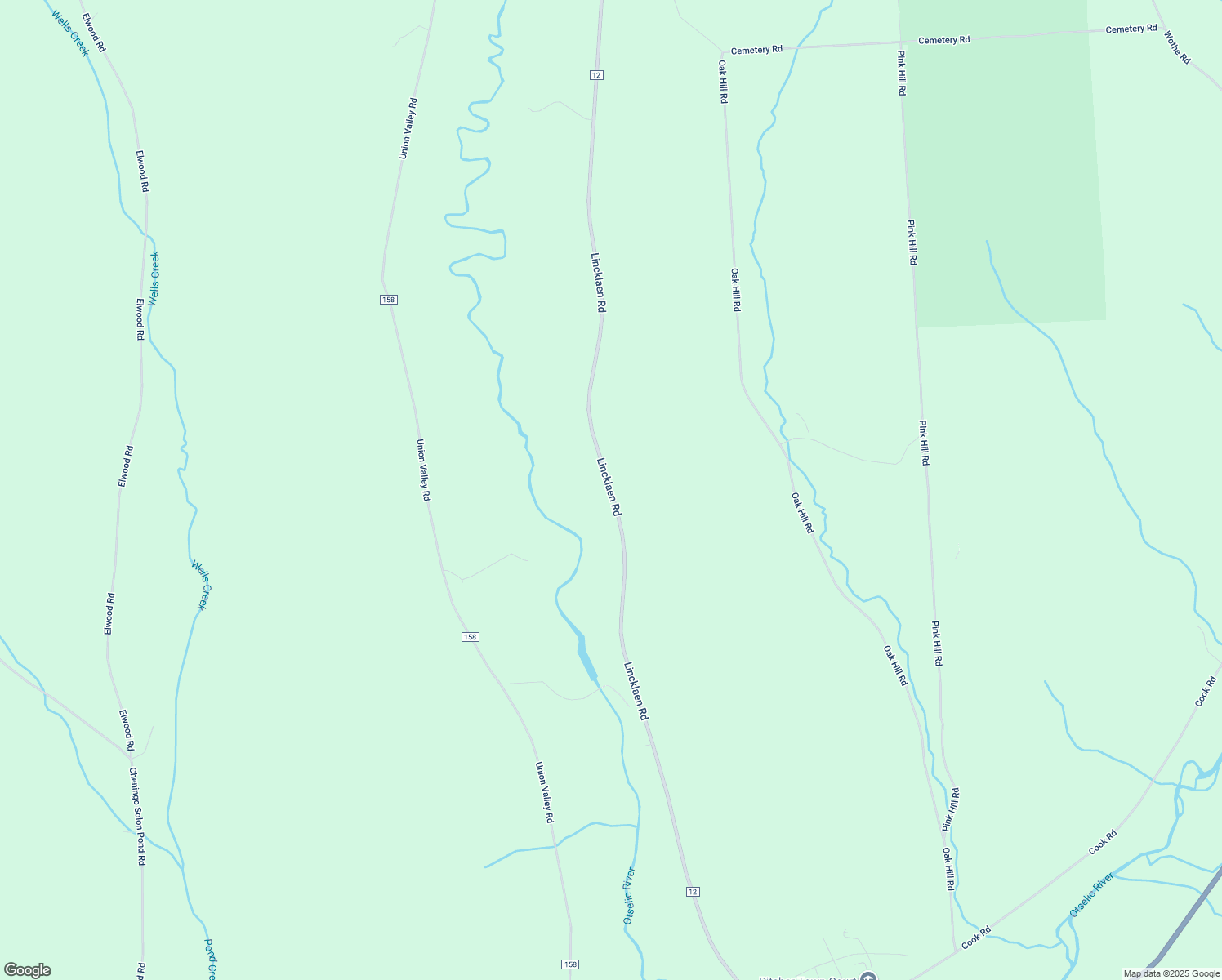 map of restaurants, bars, coffee shops, grocery stores, and more near Lincklaen Road in Chenango