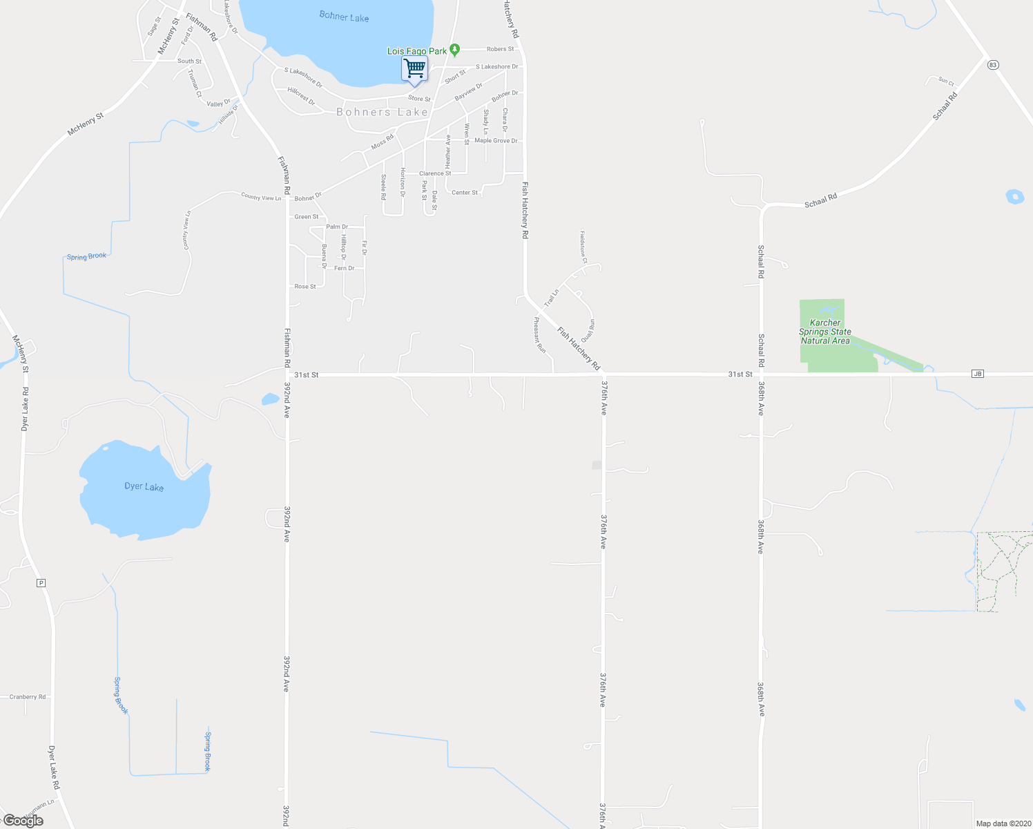 map of restaurants, bars, coffee shops, grocery stores, and more near 38009 31st Street in Burlington