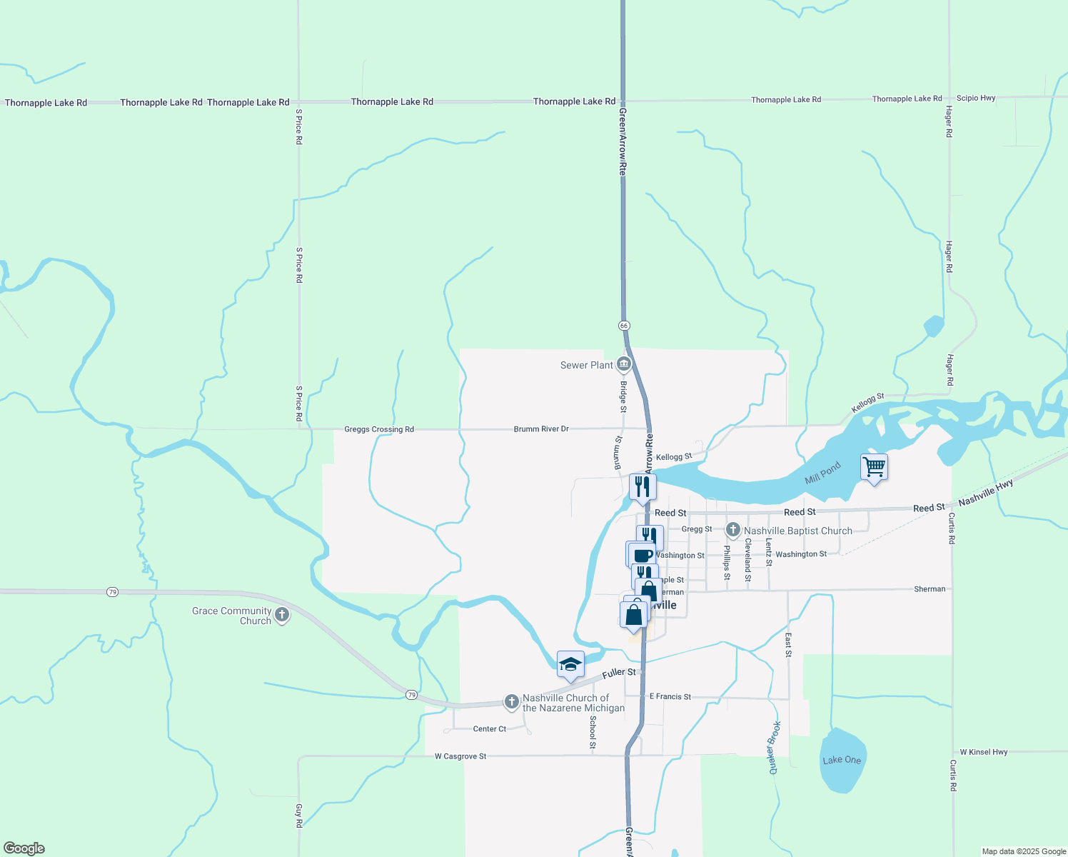 map of restaurants, bars, coffee shops, grocery stores, and more near 9687 Brumm River Road in Nashville