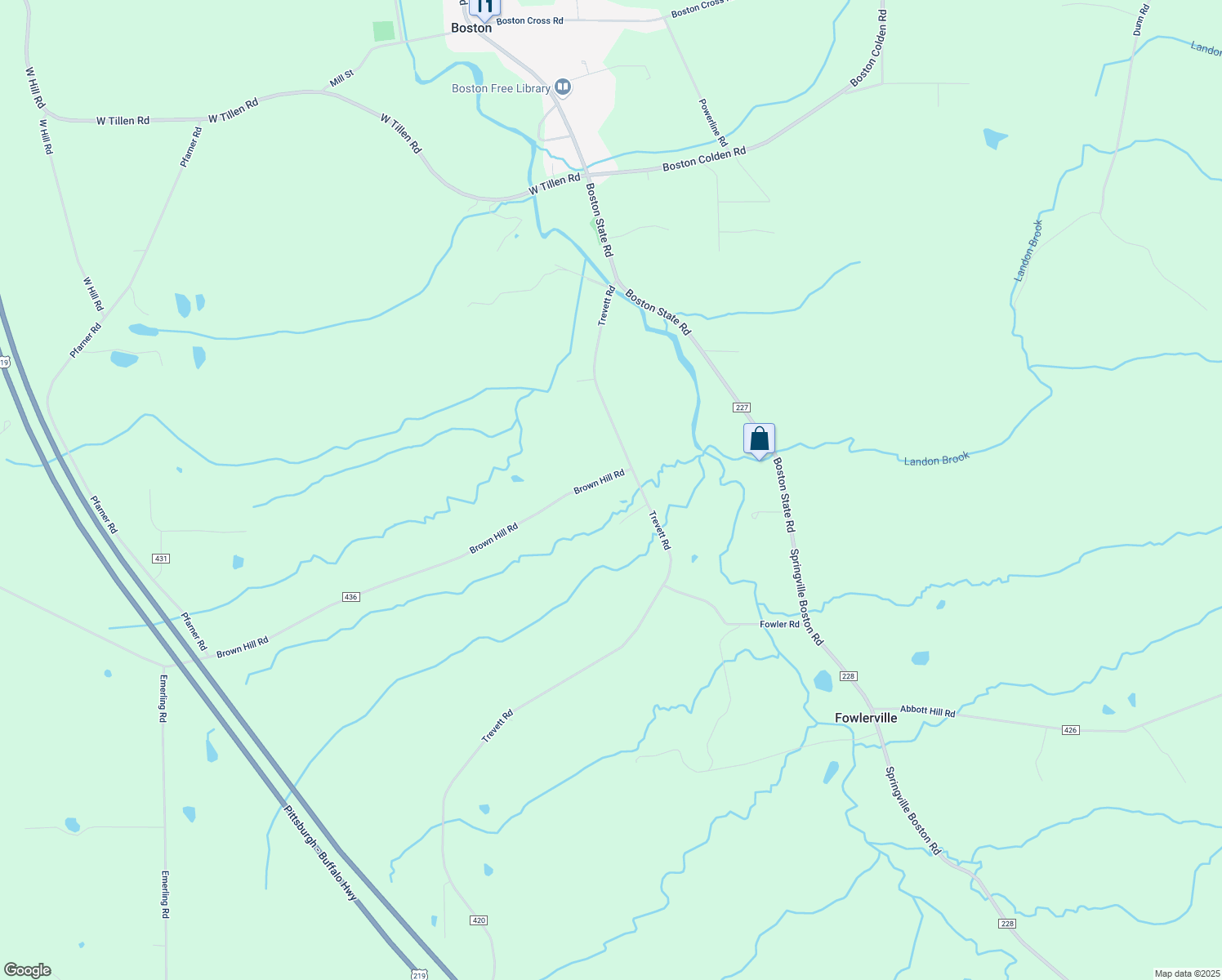 map of restaurants, bars, coffee shops, grocery stores, and more near 7062 Brown Hill Road in Boston