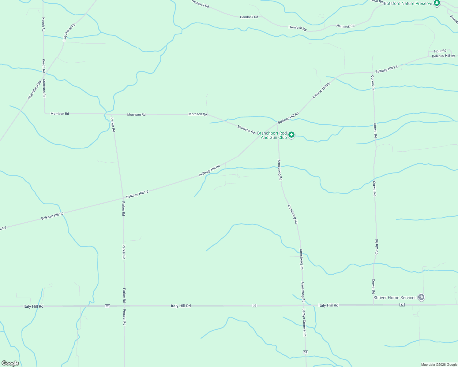 map of restaurants, bars, coffee shops, grocery stores, and more near 3147 Minerva Drive in Branchport