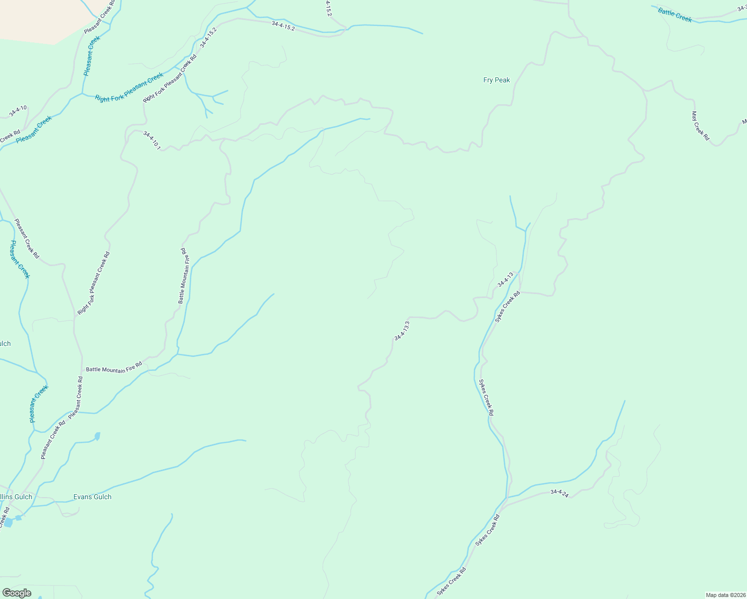 map of restaurants, bars, coffee shops, grocery stores, and more near Pleasant Creek Road in Jackson County