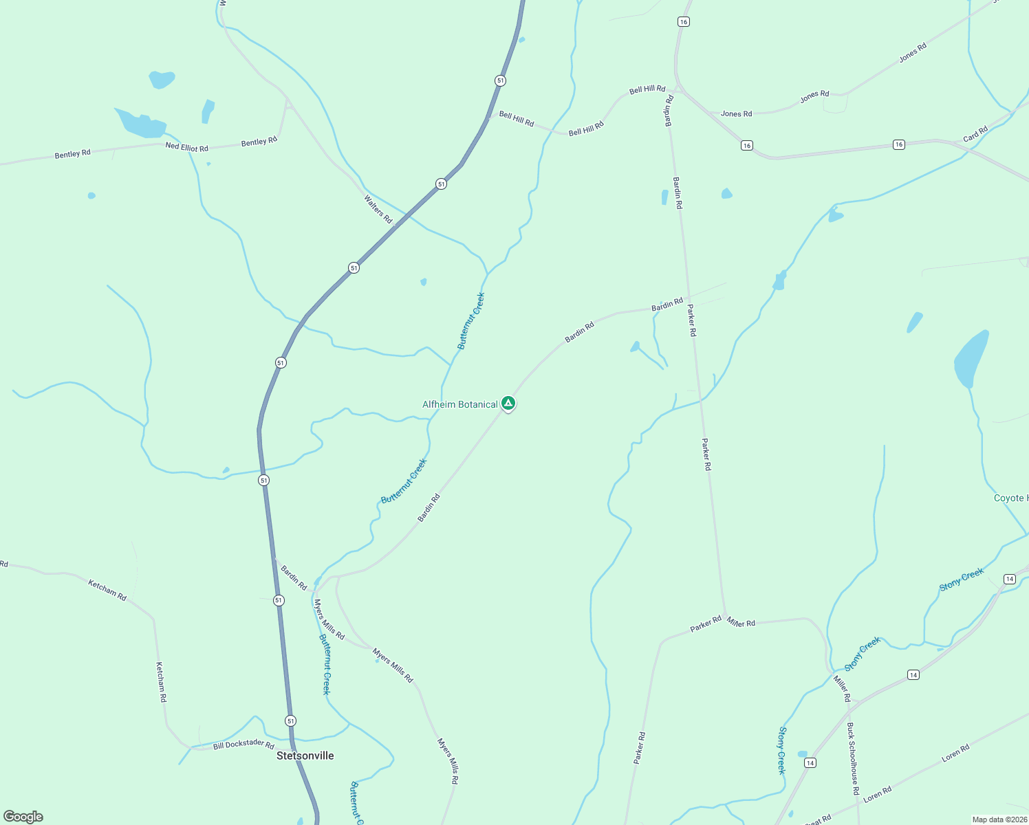 map of restaurants, bars, coffee shops, grocery stores, and more near Bardin Rd in Otsego