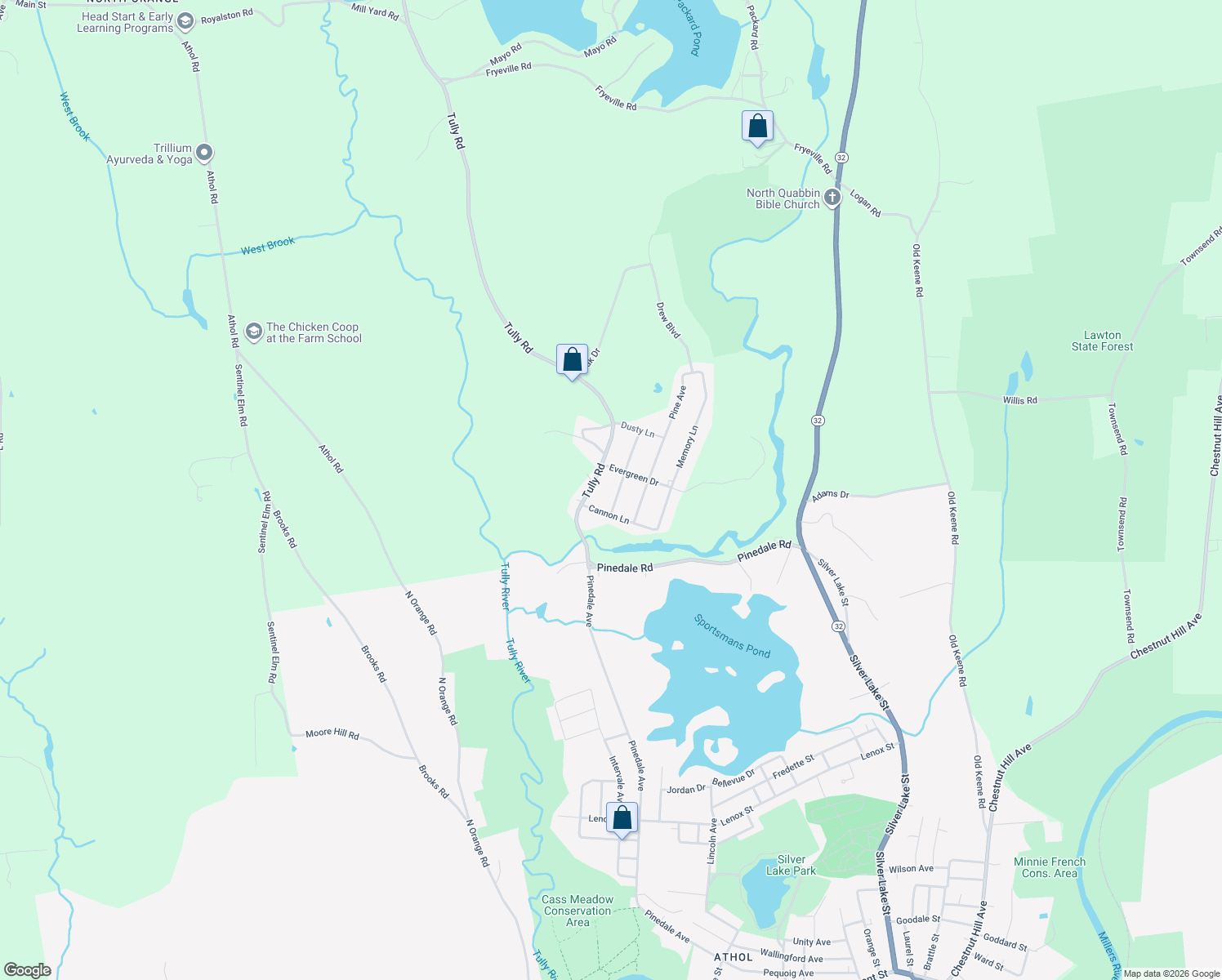 map of restaurants, bars, coffee shops, grocery stores, and more near 33 Center Dr in Orange