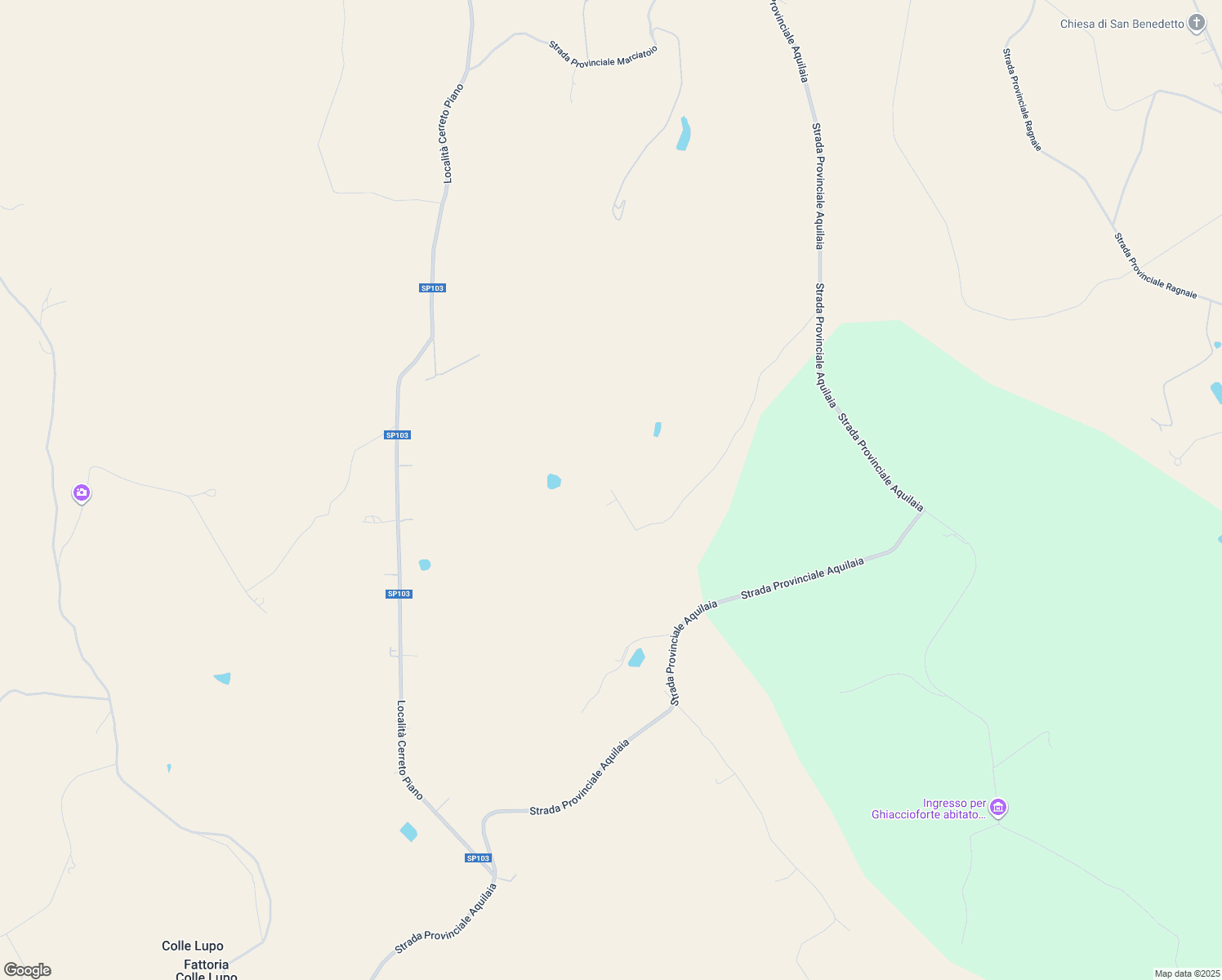 map of restaurants, bars, coffee shops, grocery stores, and more near 255 Località Aquilaia Comandi in Scansano