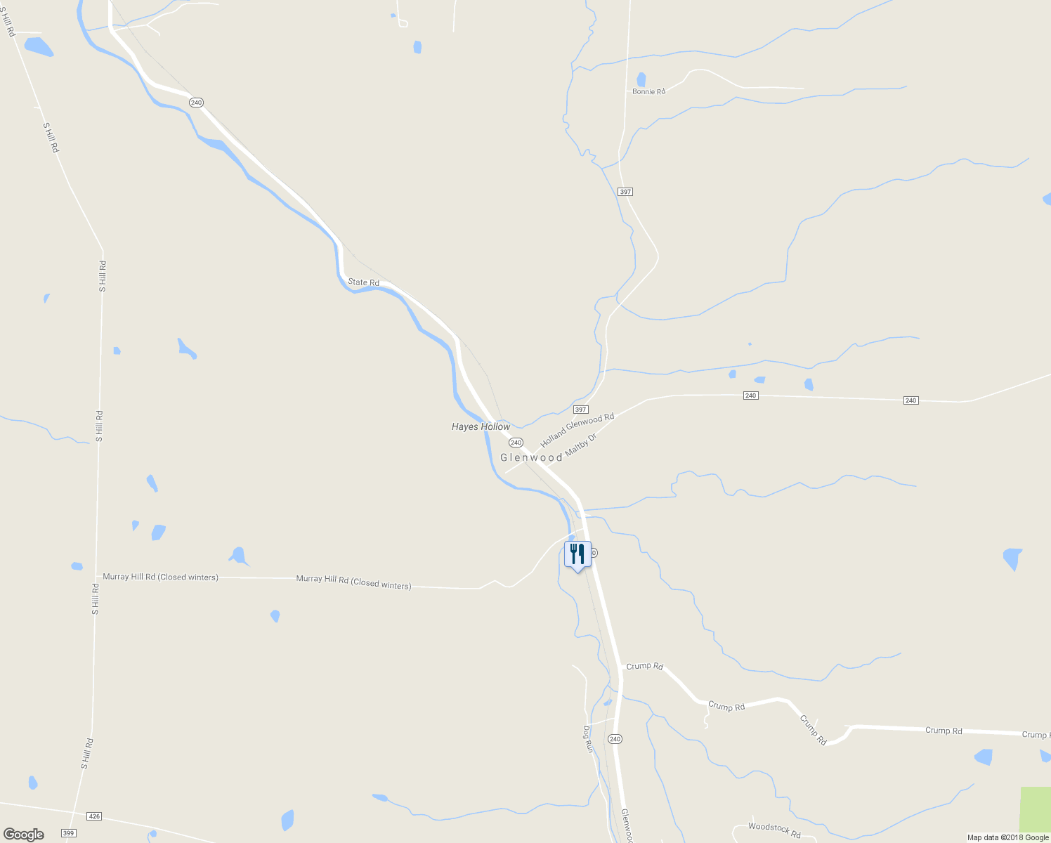 map of restaurants, bars, coffee shops, grocery stores, and more near 9365 State Road in Colden
