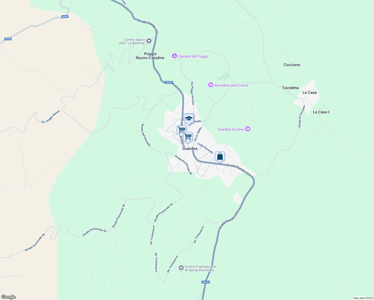 map of restaurants, bars, coffee shops, grocery stores, and more near 7/A Vicolo del Lavoreccio in Guardea