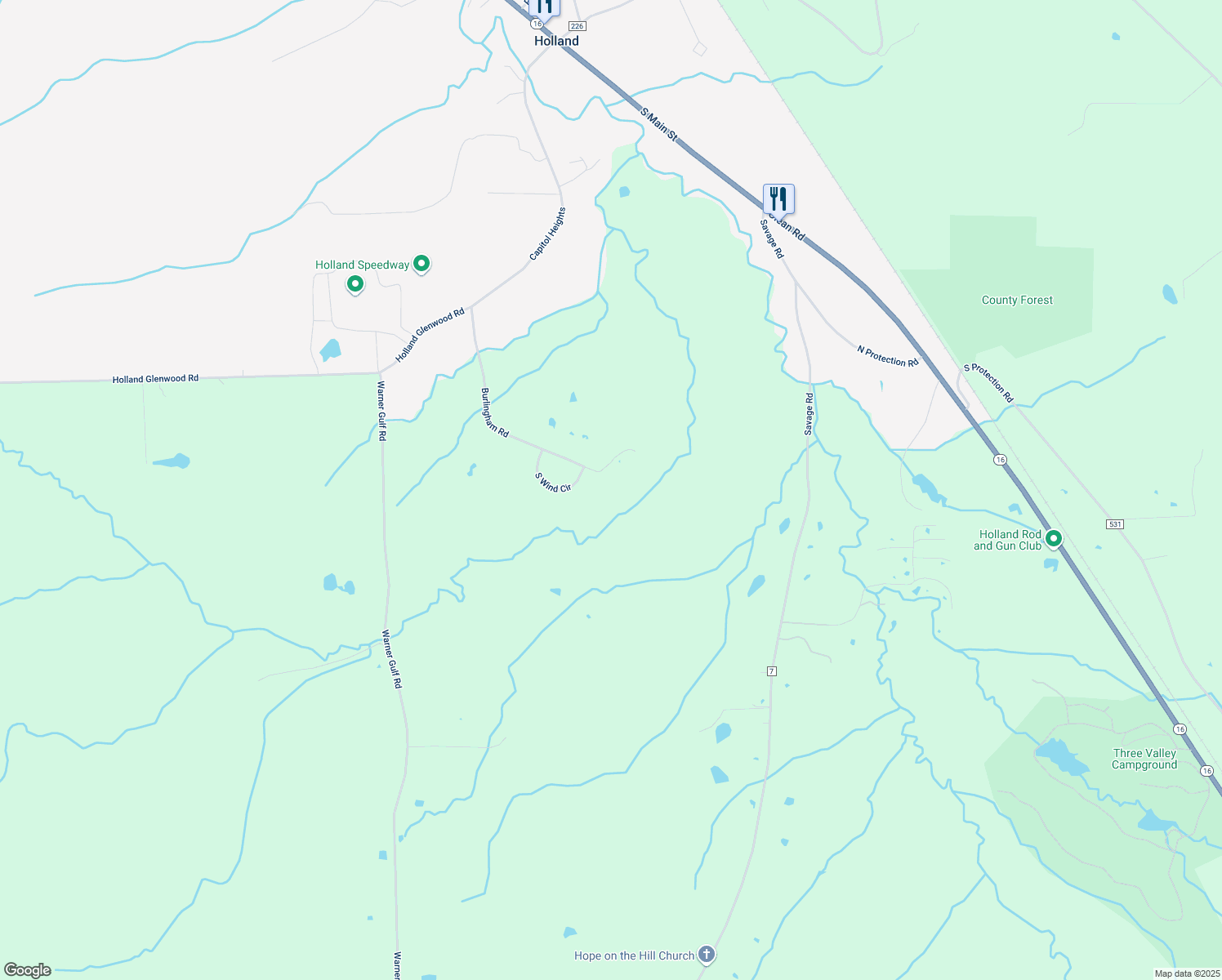 map of restaurants, bars, coffee shops, grocery stores, and more near 9443 Burlingham Road in Holland