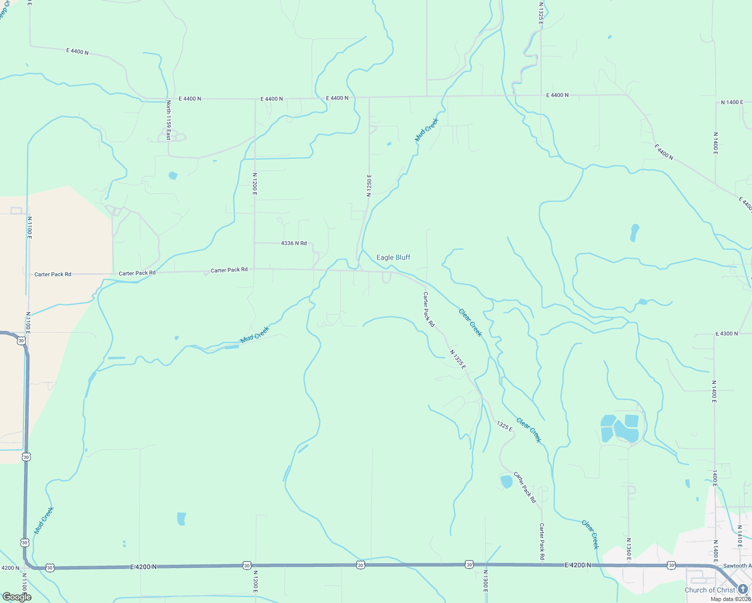 map of restaurants, bars, coffee shops, grocery stores, and more near 1253 East 4325 North in Buhl