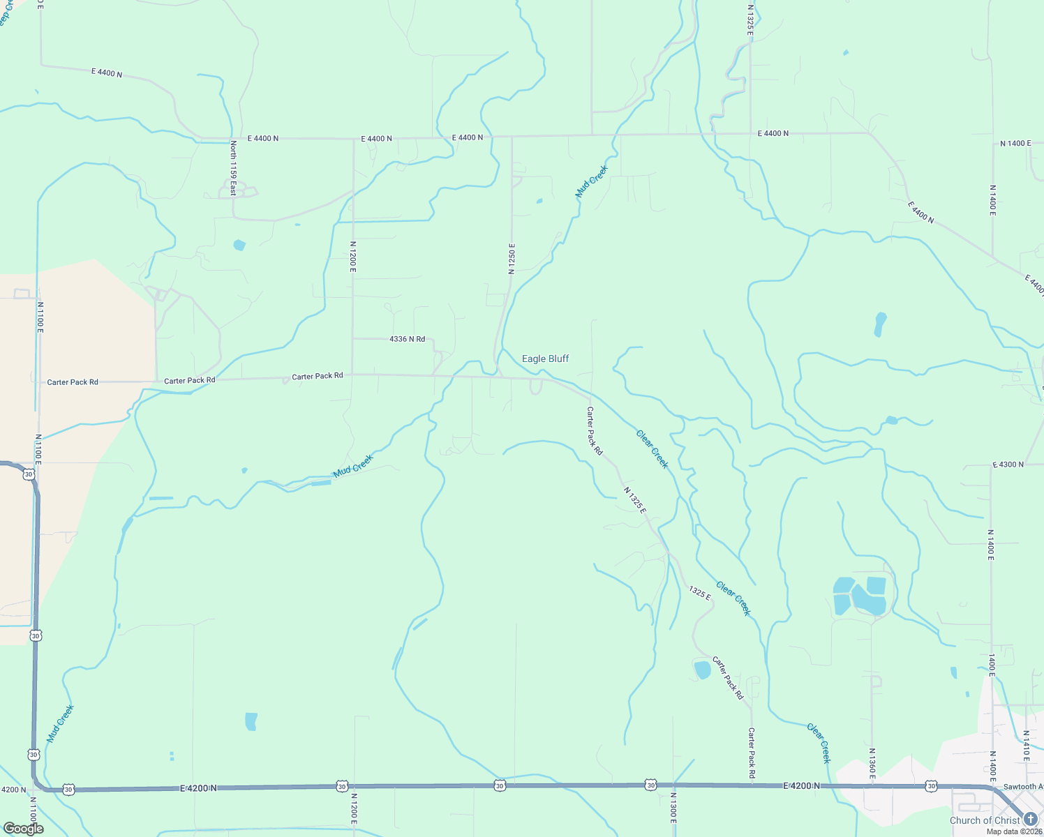 map of restaurants, bars, coffee shops, grocery stores, and more near 1253 East 4325 North in Buhl