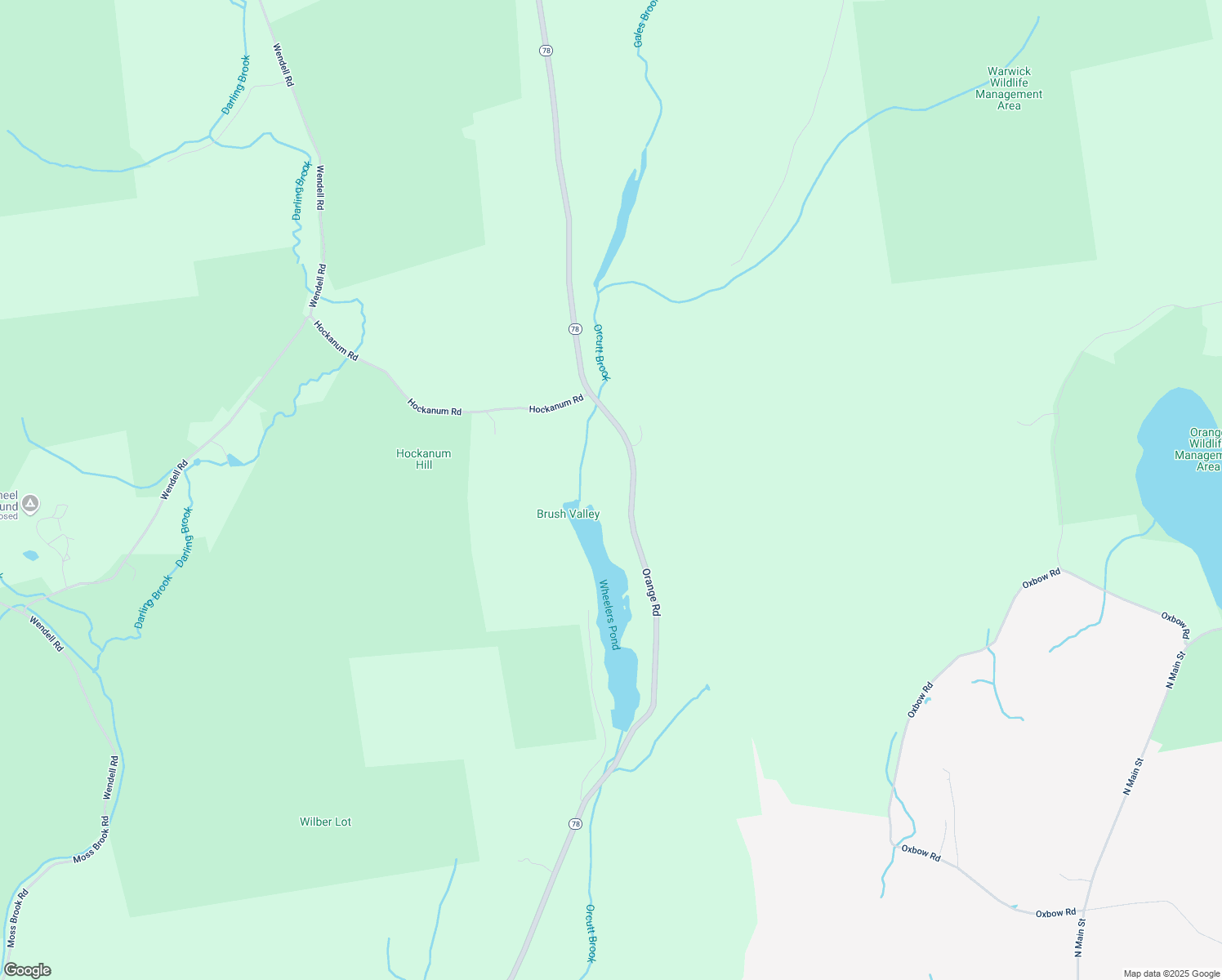 map of restaurants, bars, coffee shops, grocery stores, and more near 843 Orange Rd in Warwick