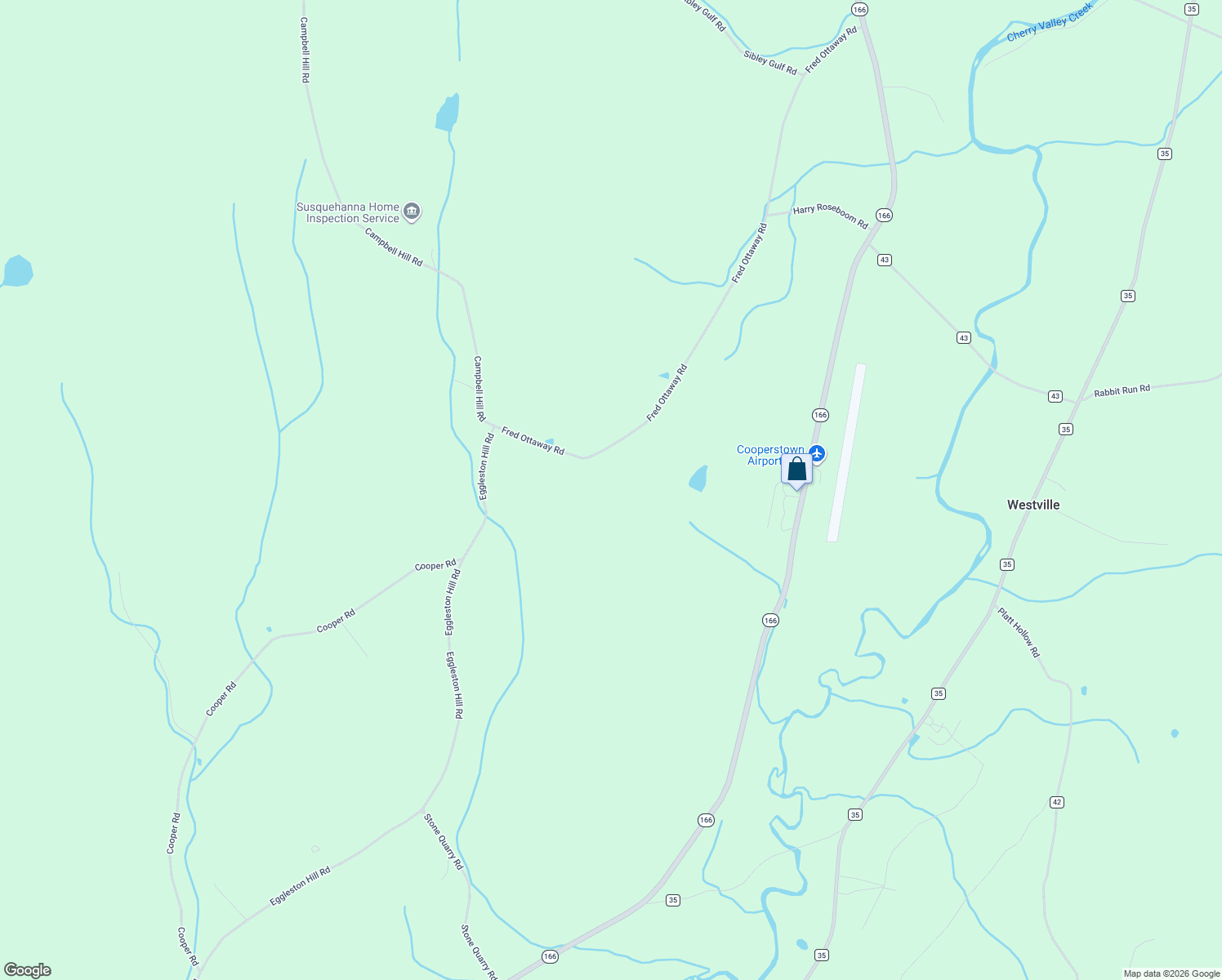 map of restaurants, bars, coffee shops, grocery stores, and more near 152 Fred Ottaway Road in Cooperstown