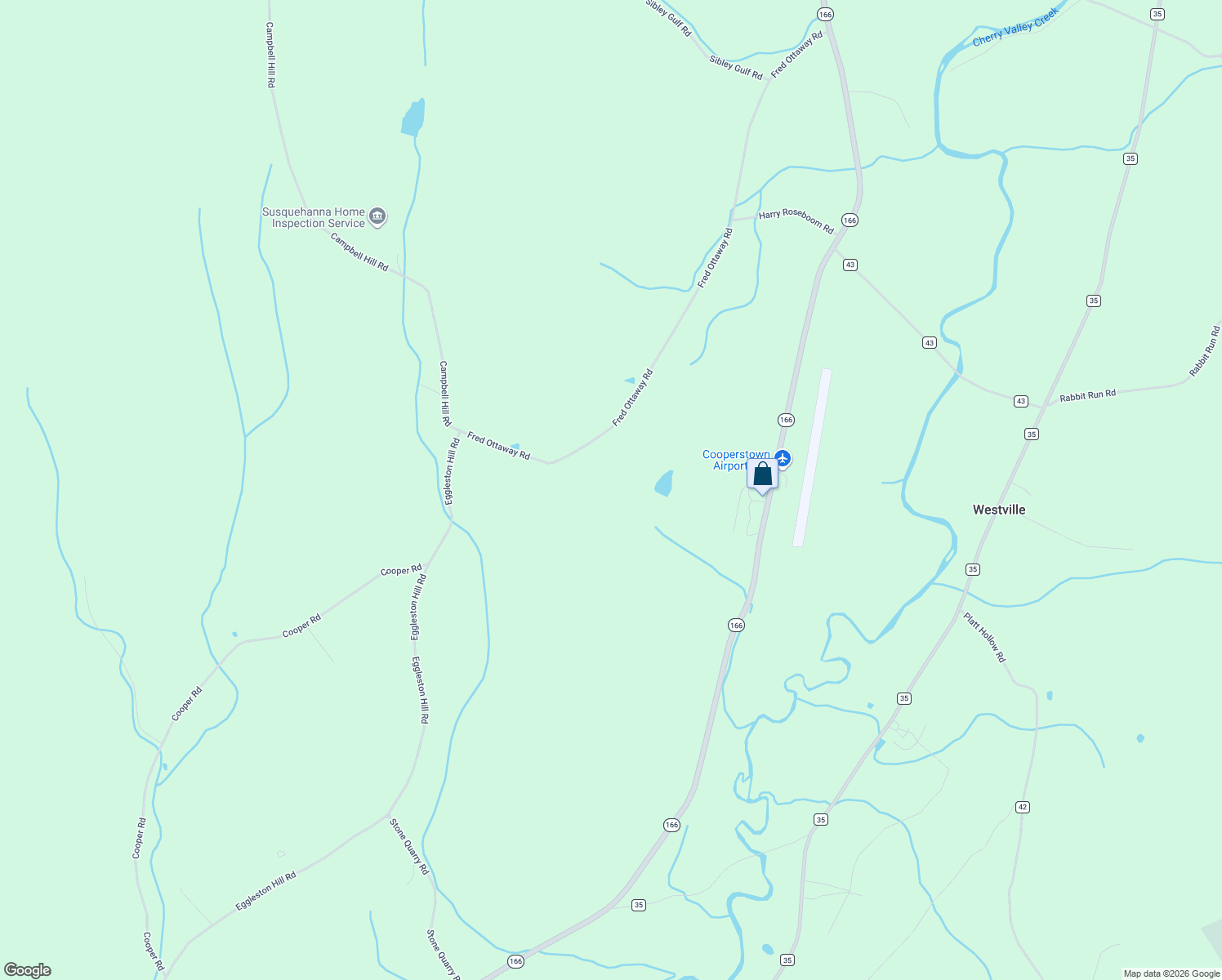 map of restaurants, bars, coffee shops, grocery stores, and more near 152 Fred Ottaway Road in Cooperstown