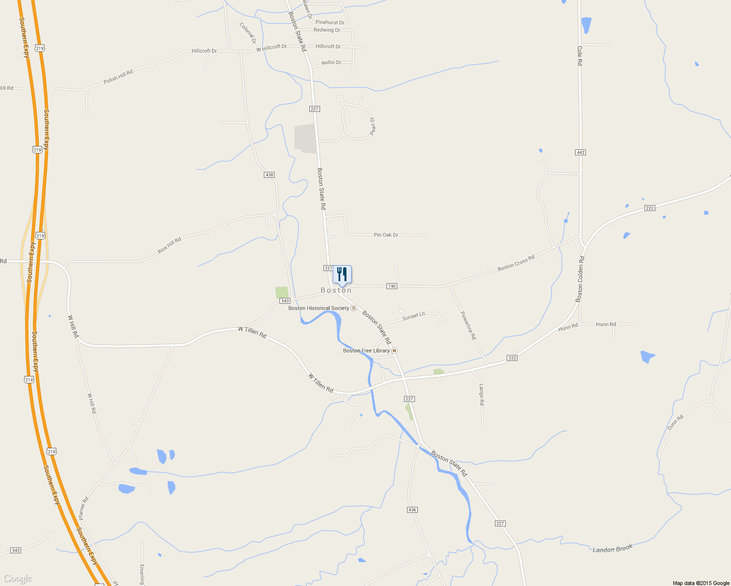 map of restaurants, bars, coffee shops, grocery stores, and more near 6924 Boston Cross Road in Boston