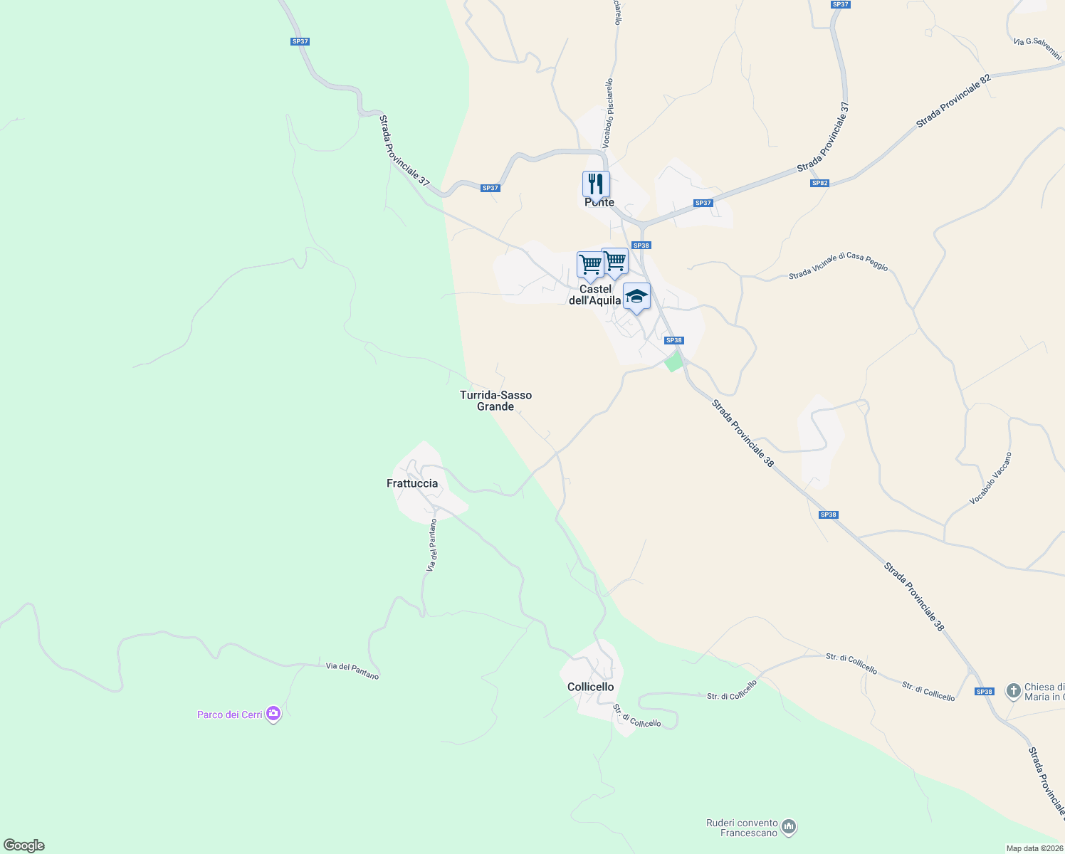 map of restaurants, bars, coffee shops, grocery stores, and more near 19 Località Sant'Agata in Turrida-Sasso Grande