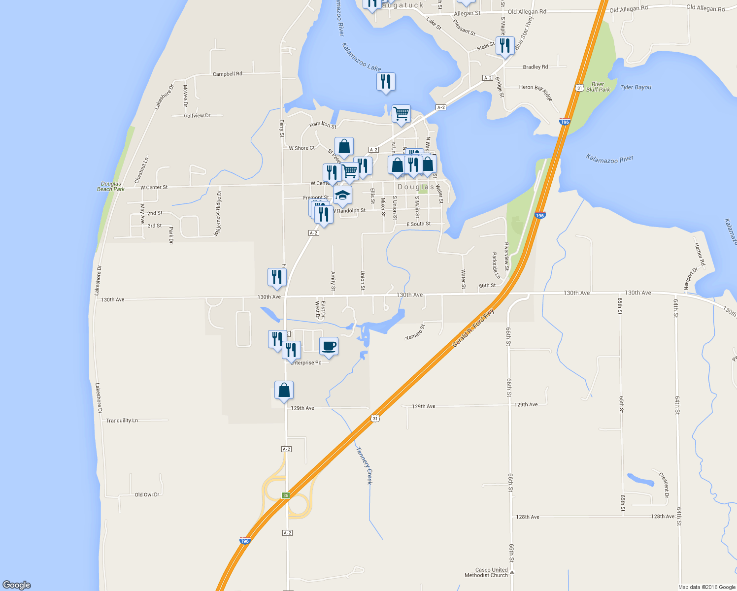 map of restaurants, bars, coffee shops, grocery stores, and more near 175 Wiley Road in Douglas