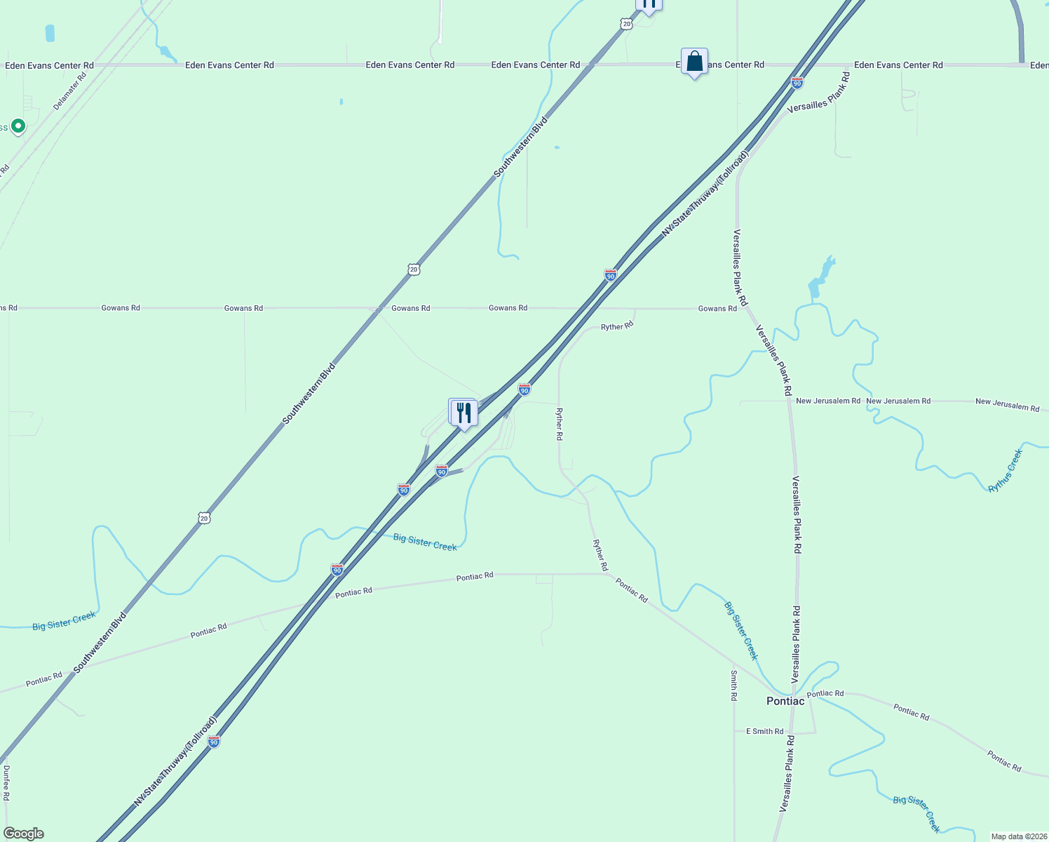 map of restaurants, bars, coffee shops, grocery stores, and more near 1633 Inwood Avenue in Angola