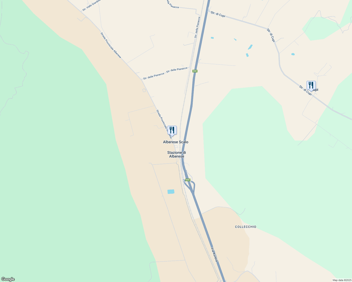 map of restaurants, bars, coffee shops, grocery stores, and more near in Alberese Scalo