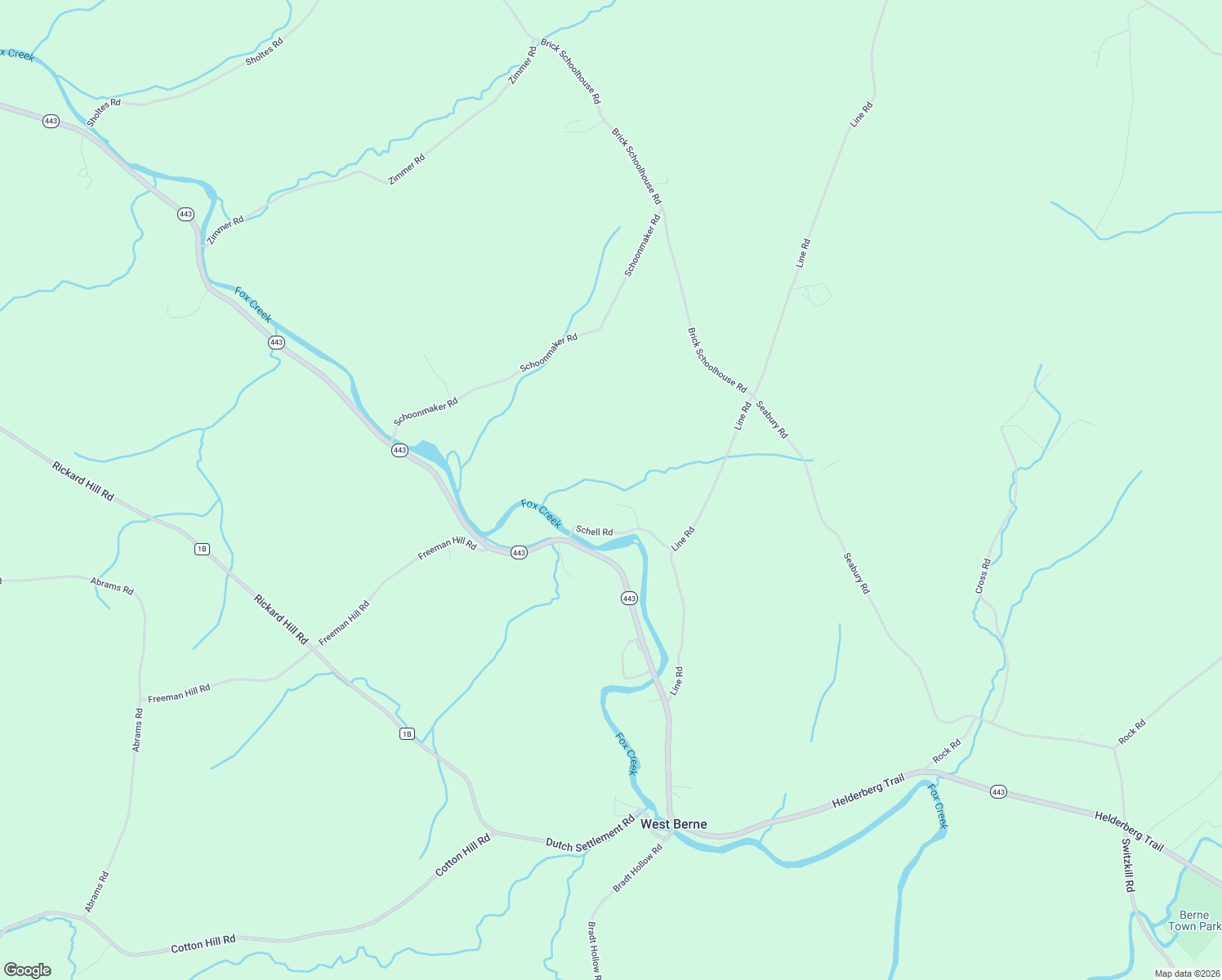 map of restaurants, bars, coffee shops, grocery stores, and more near 124 Schell Road in Berne