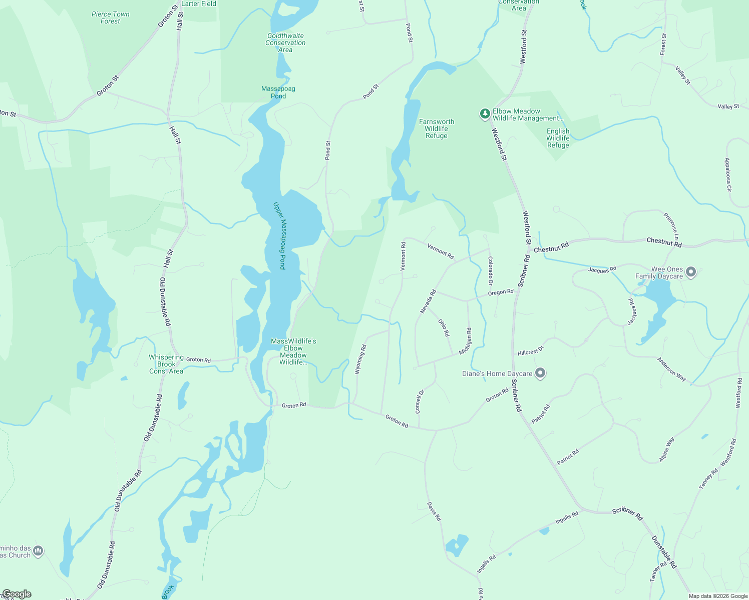 map of restaurants, bars, coffee shops, grocery stores, and more near 6 Indiana Lane in Tyngsborough