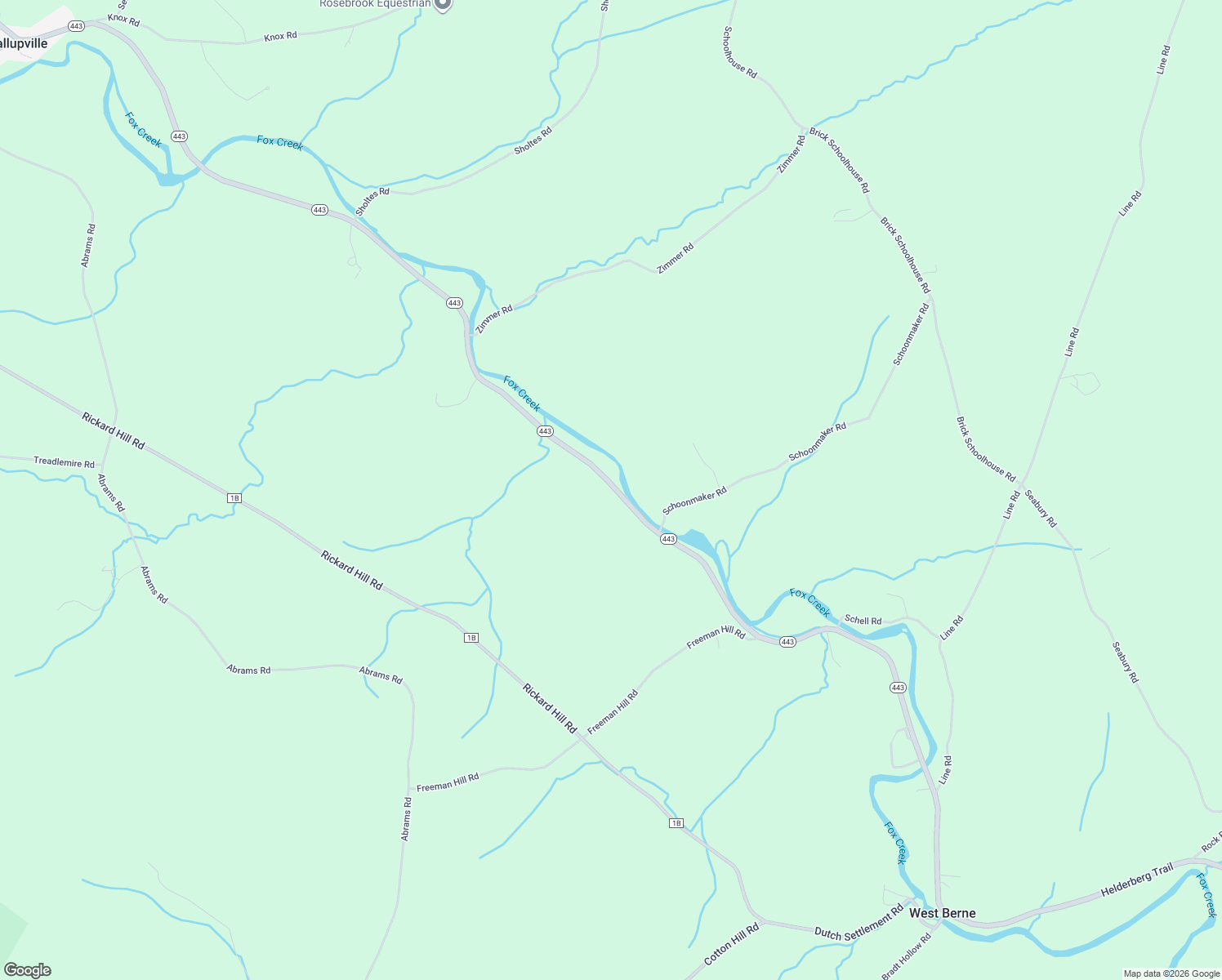 map of restaurants, bars, coffee shops, grocery stores, and more near 1339 New York 443 in Berne